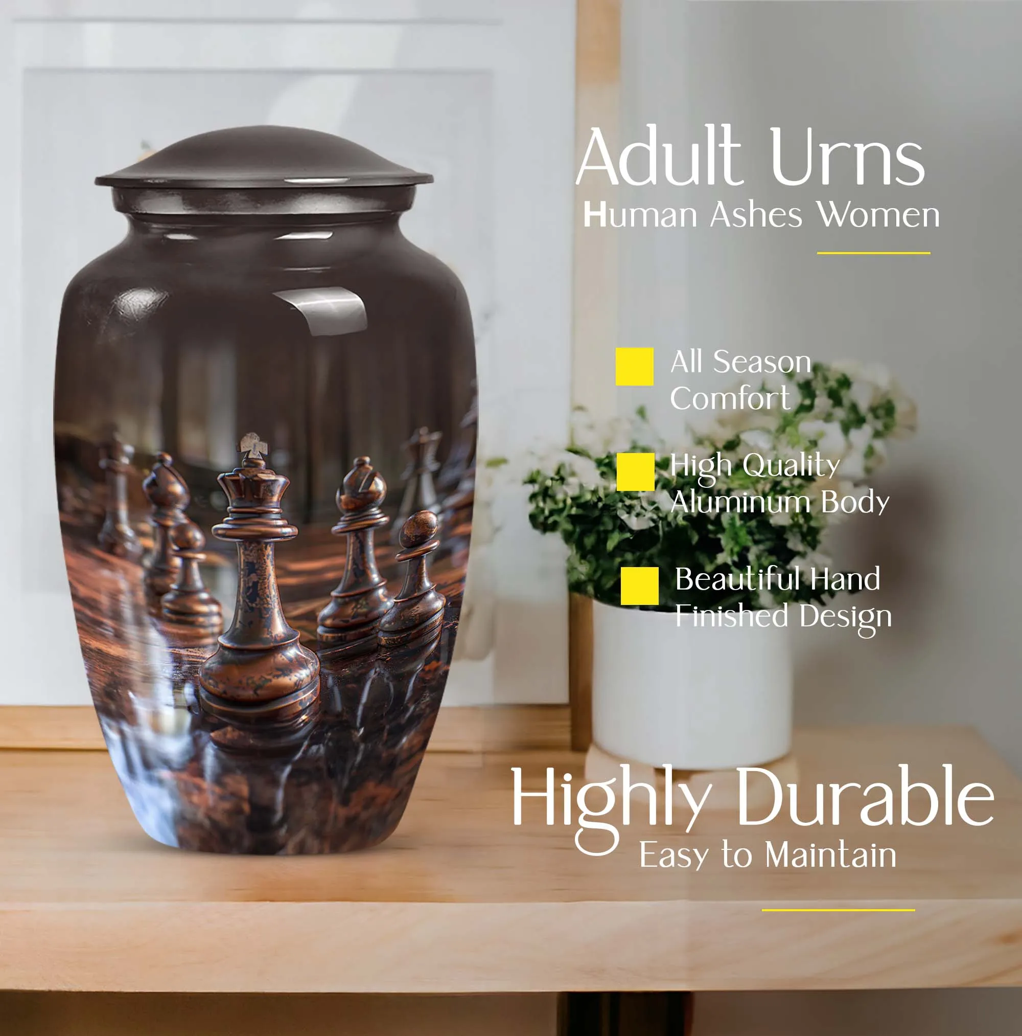Eternal Checkmate Chess Urn - Distinguished Male Memorial Legacy