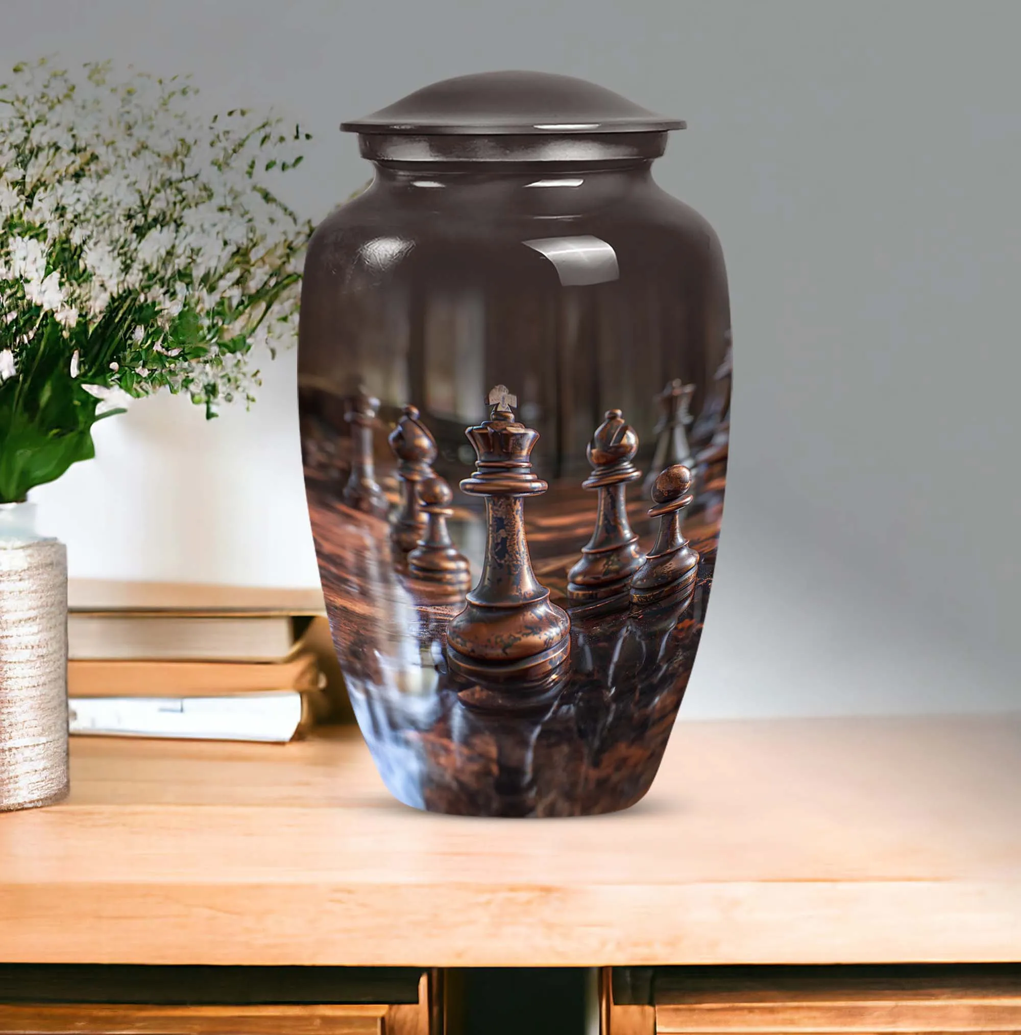Eternal Checkmate Chess Urn - Distinguished Male Memorial Legacy