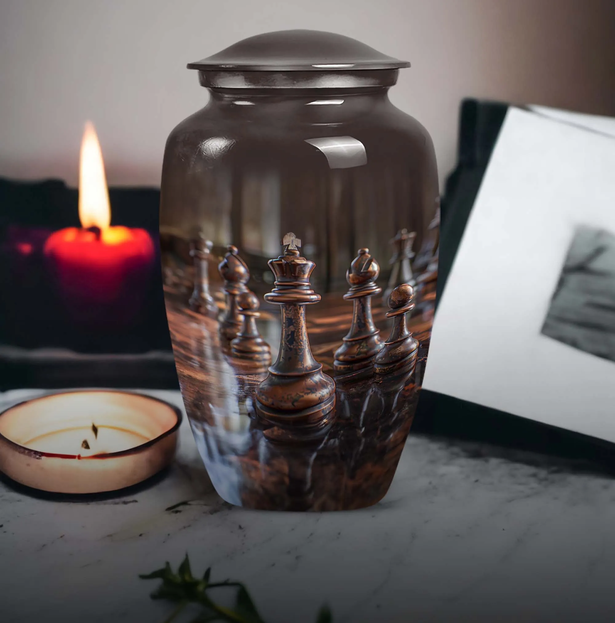 Eternal Checkmate Chess Urn - Distinguished Male Memorial Legacy