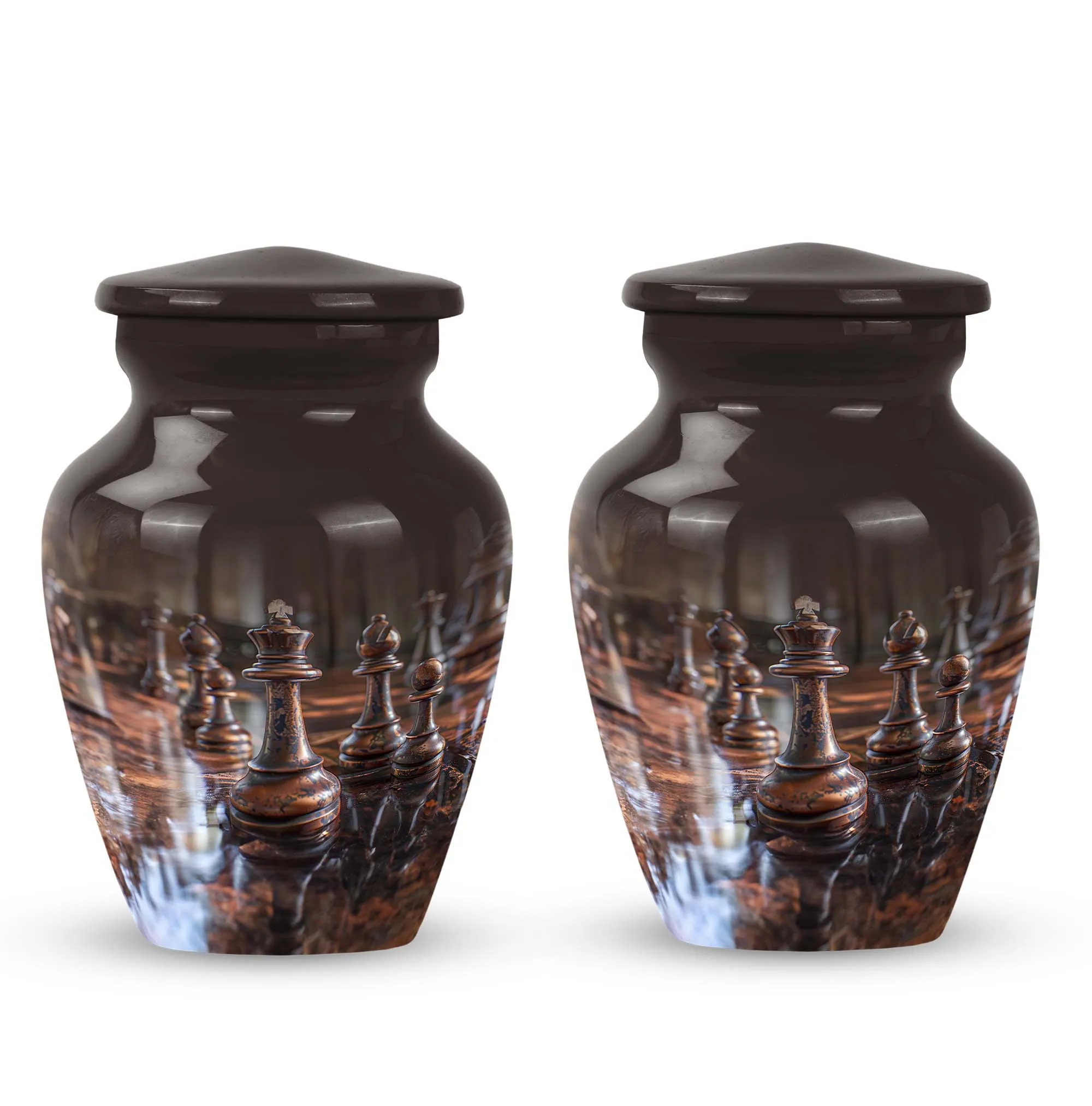 Eternal Checkmate Chess Urn - Distinguished Male Memorial Legacy