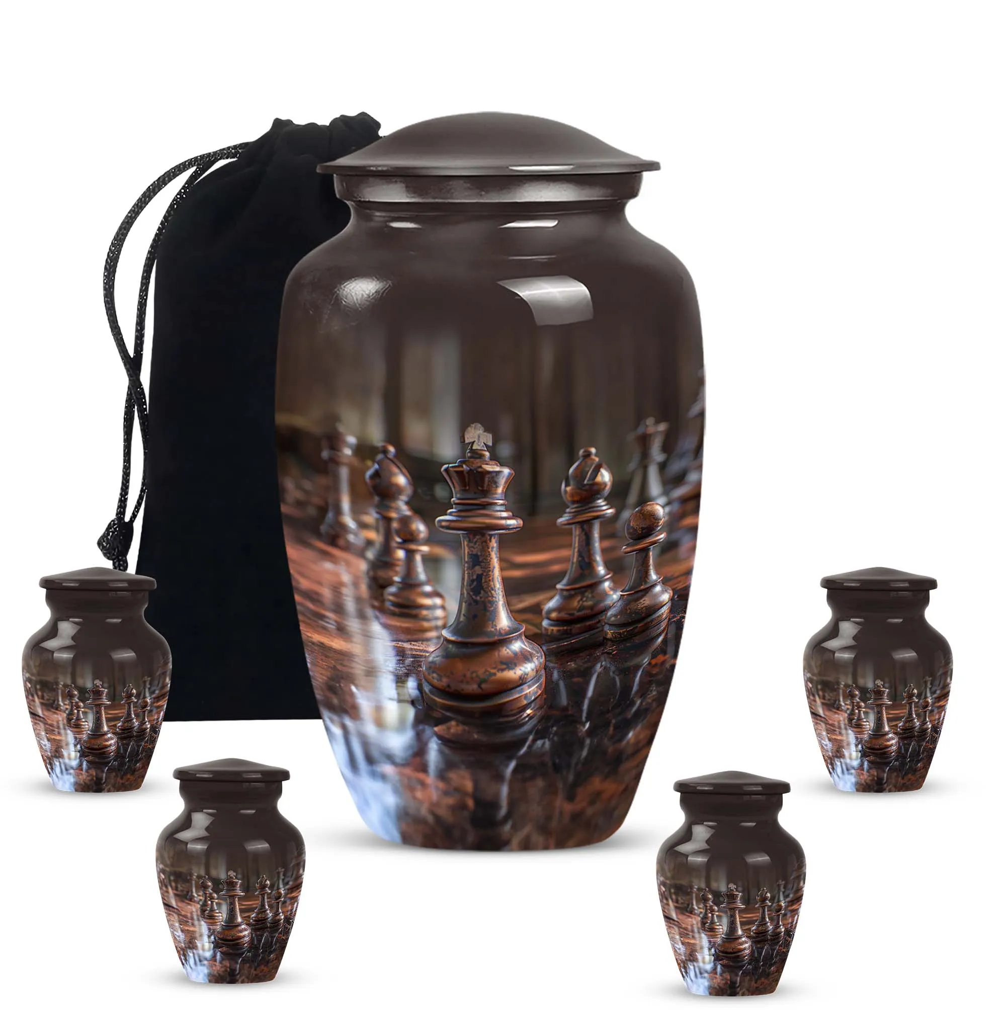 Eternal Checkmate Chess Urn - Distinguished Male Memorial Legacy