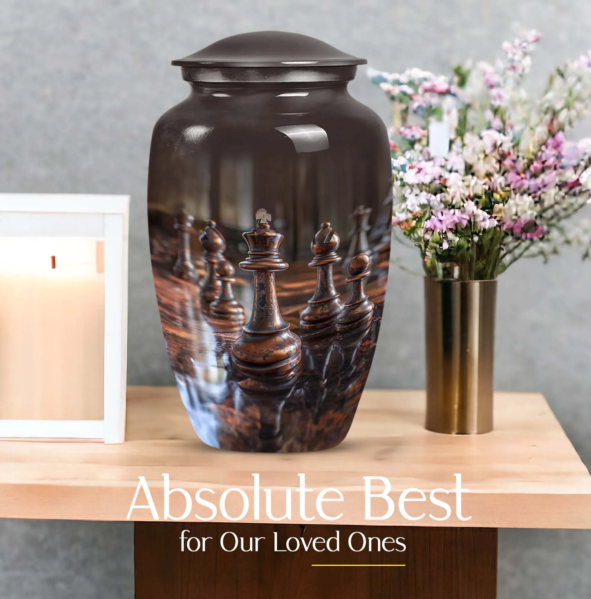 Eternal Checkmate Chess Urn - Distinguished Male Memorial Legacy