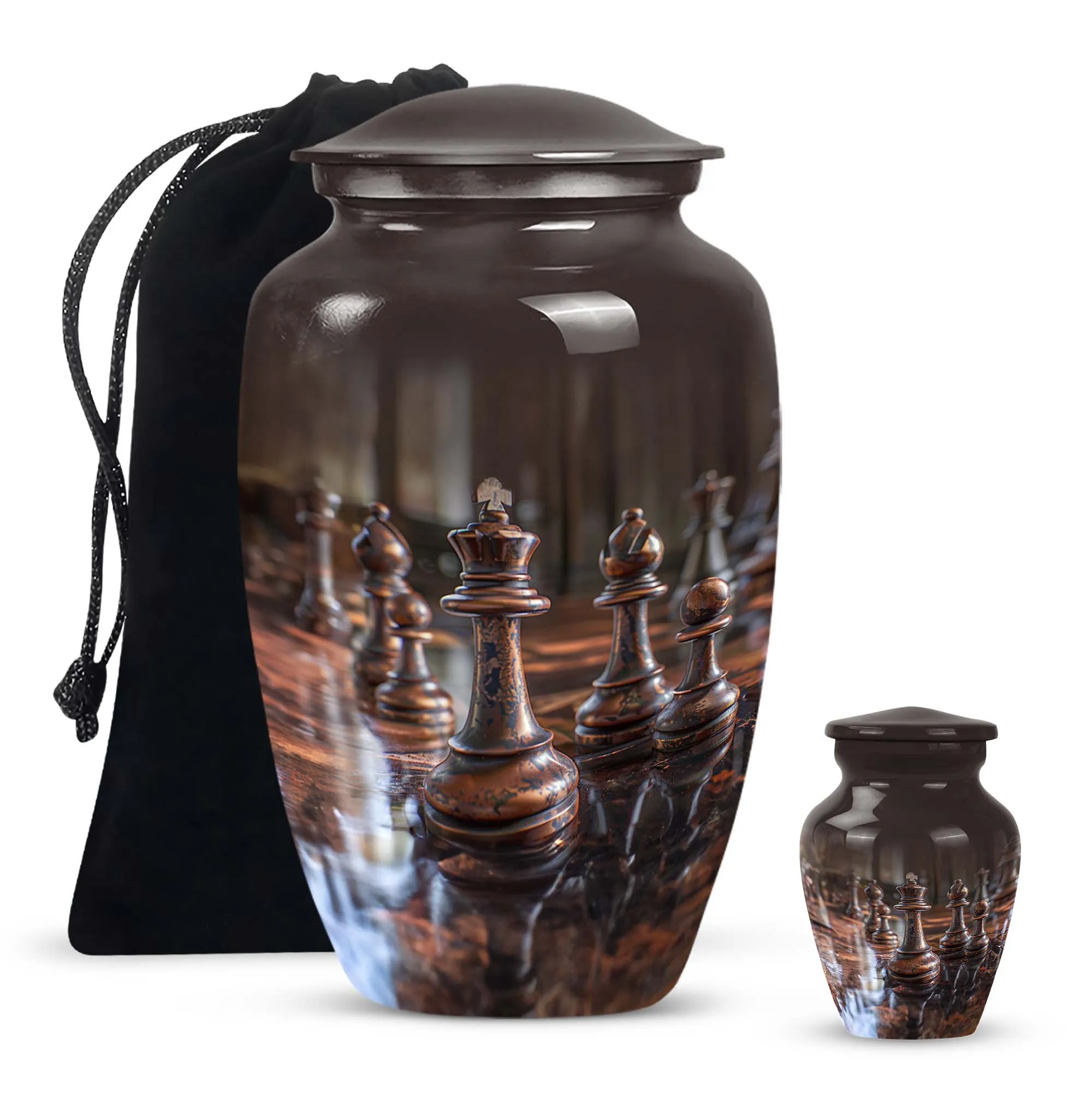 Eternal Checkmate Chess Urn - Distinguished Male Memorial Legacy