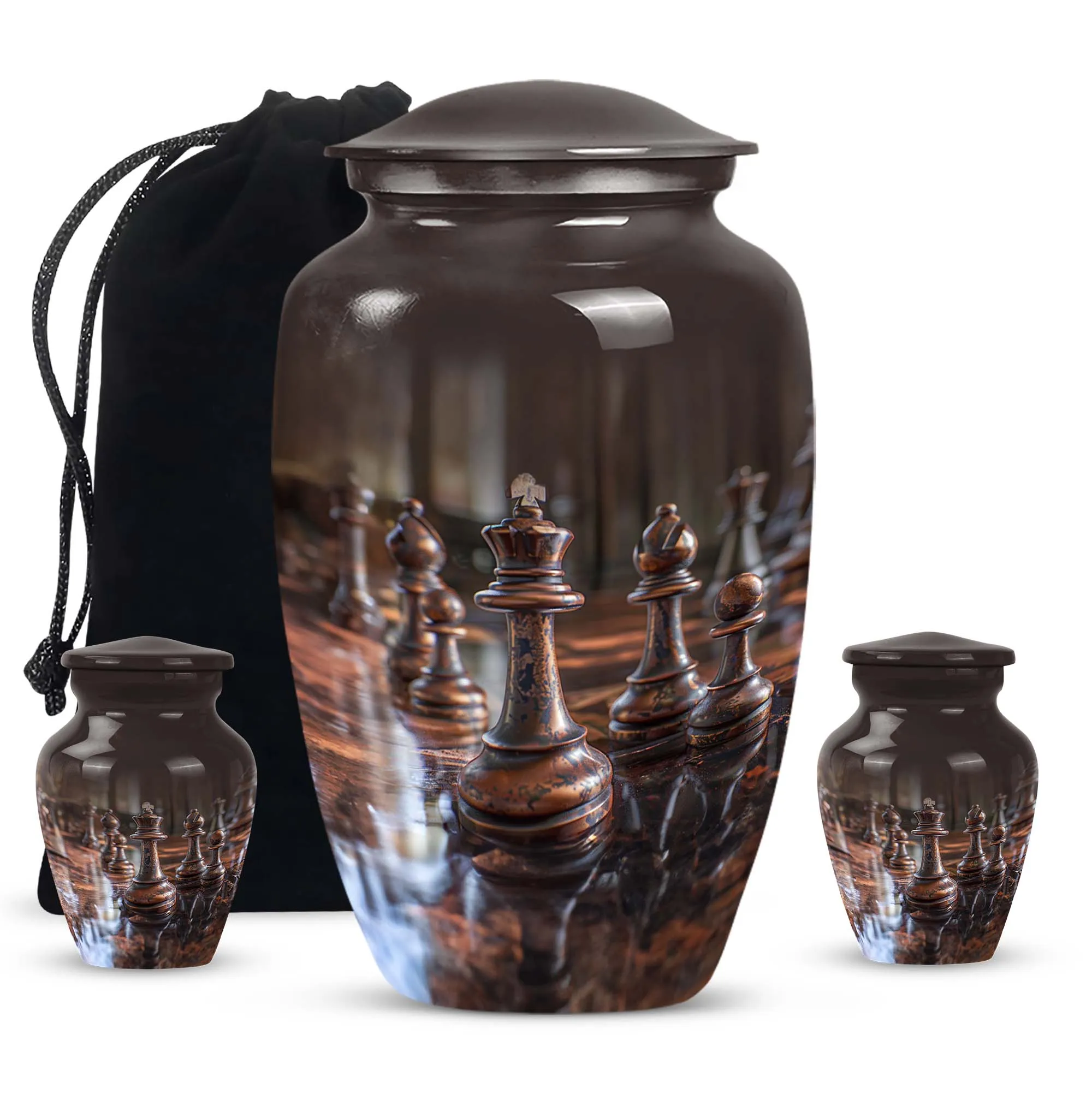 Eternal Checkmate Chess Urn - Distinguished Male Memorial Legacy