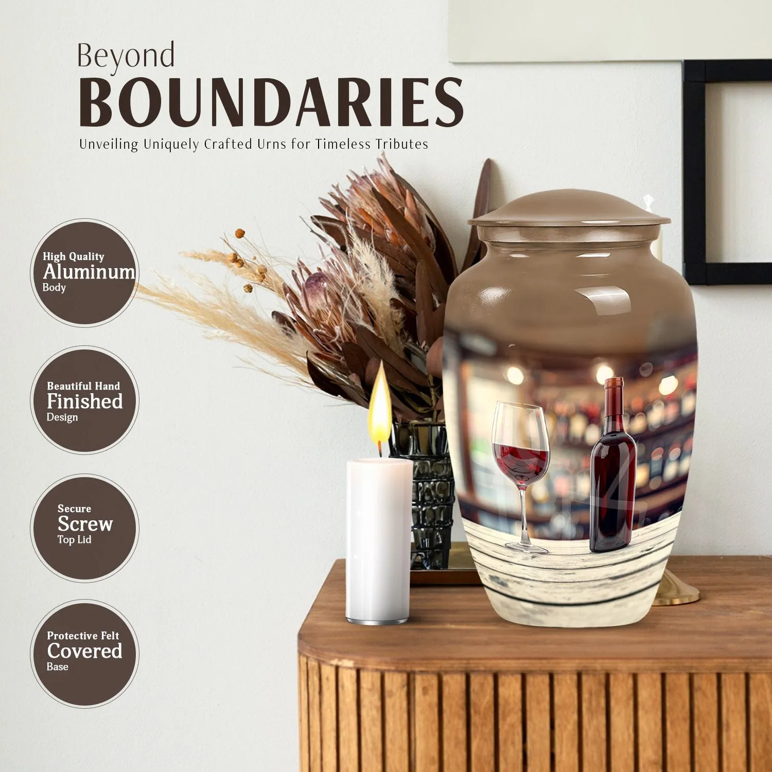 Eternal Rest Wine Urn – Medium Size Cremation Asset for Memorial