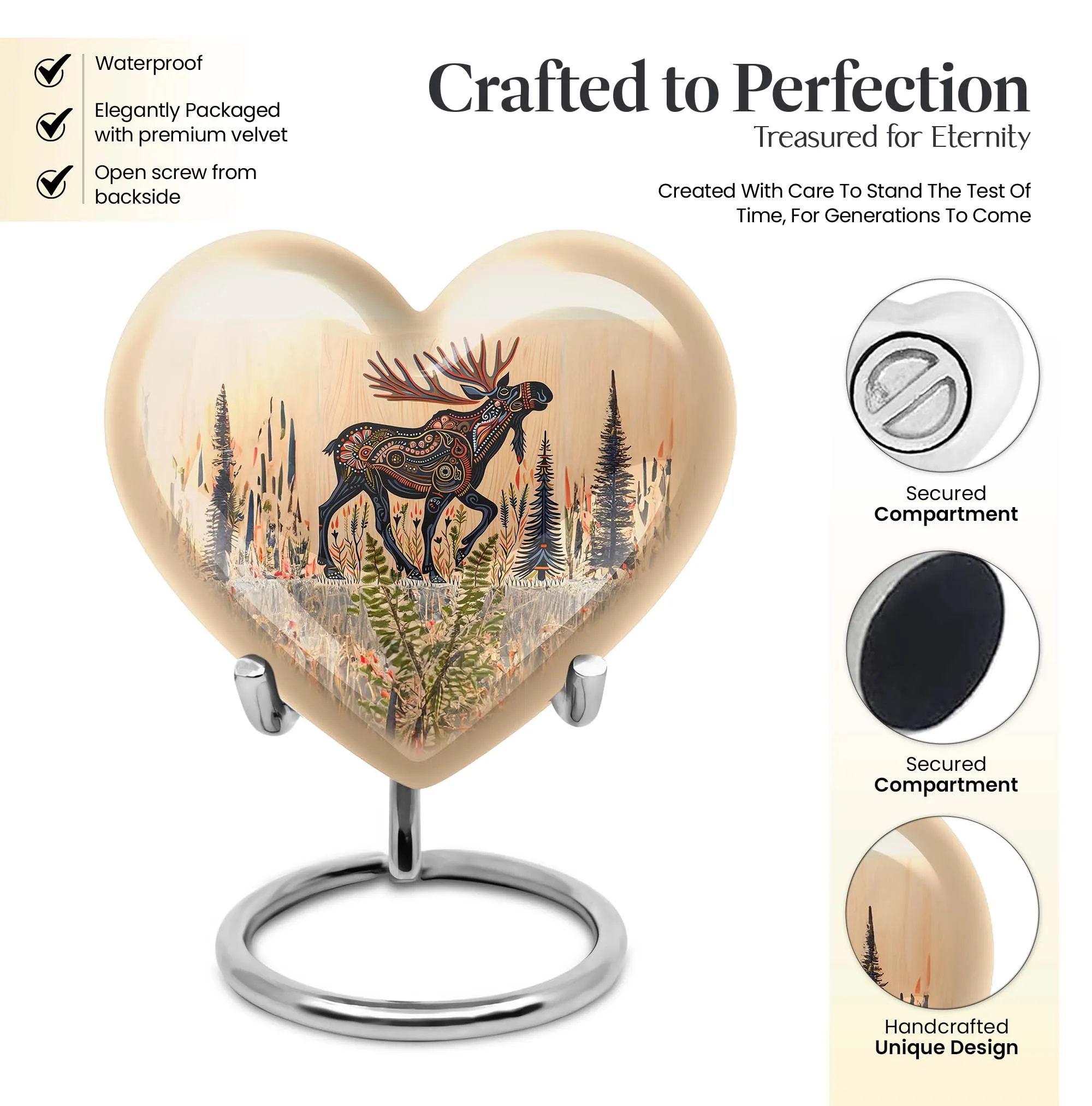 Everlasting Embrace - Memorial Moose Walking Urn for Human Ashes