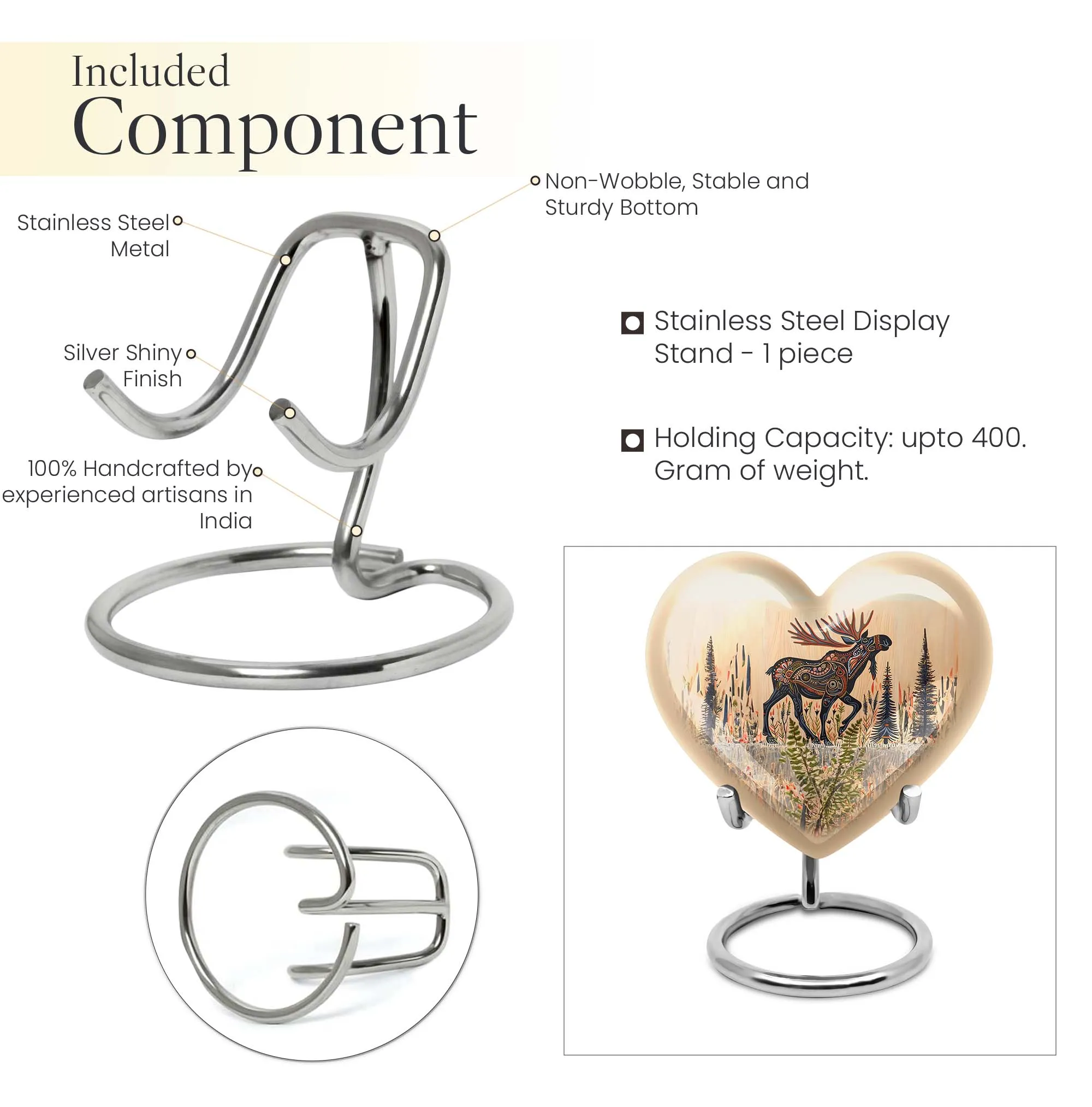Everlasting Embrace - Memorial Moose Walking Urn for Human Ashes