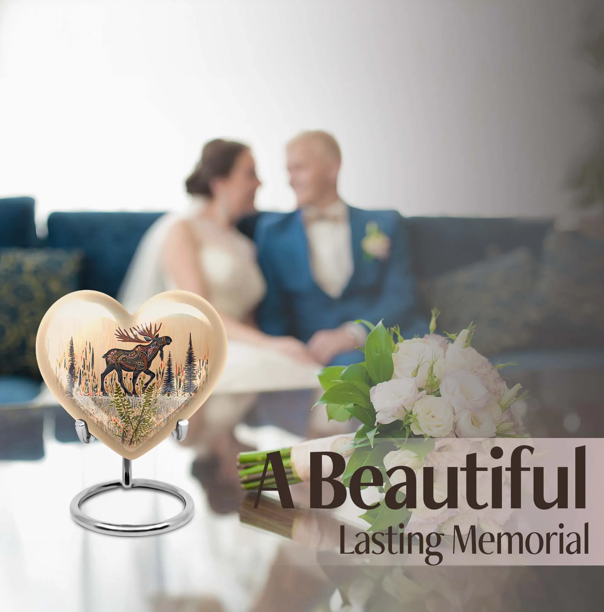 Everlasting Embrace - Memorial Moose Walking Urn for Human Ashes