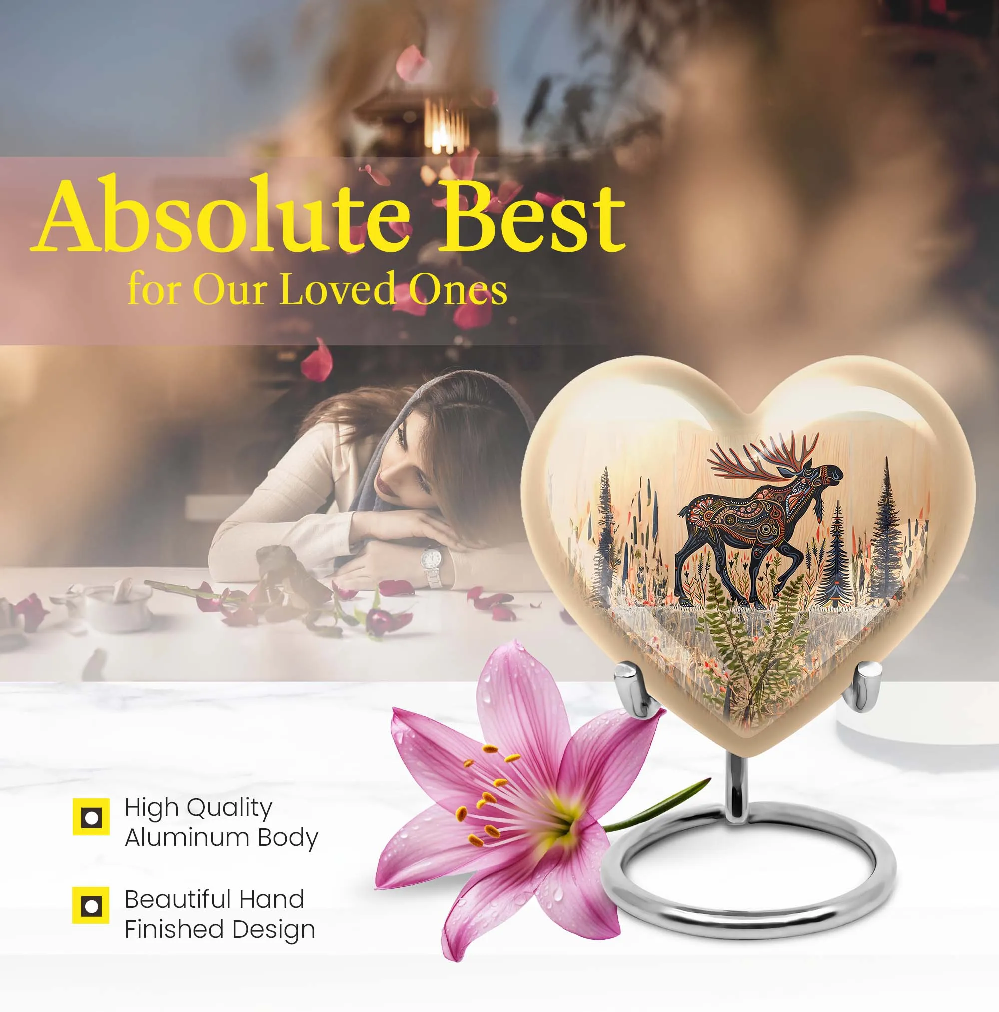 Everlasting Embrace - Memorial Moose Walking Urn for Human Ashes