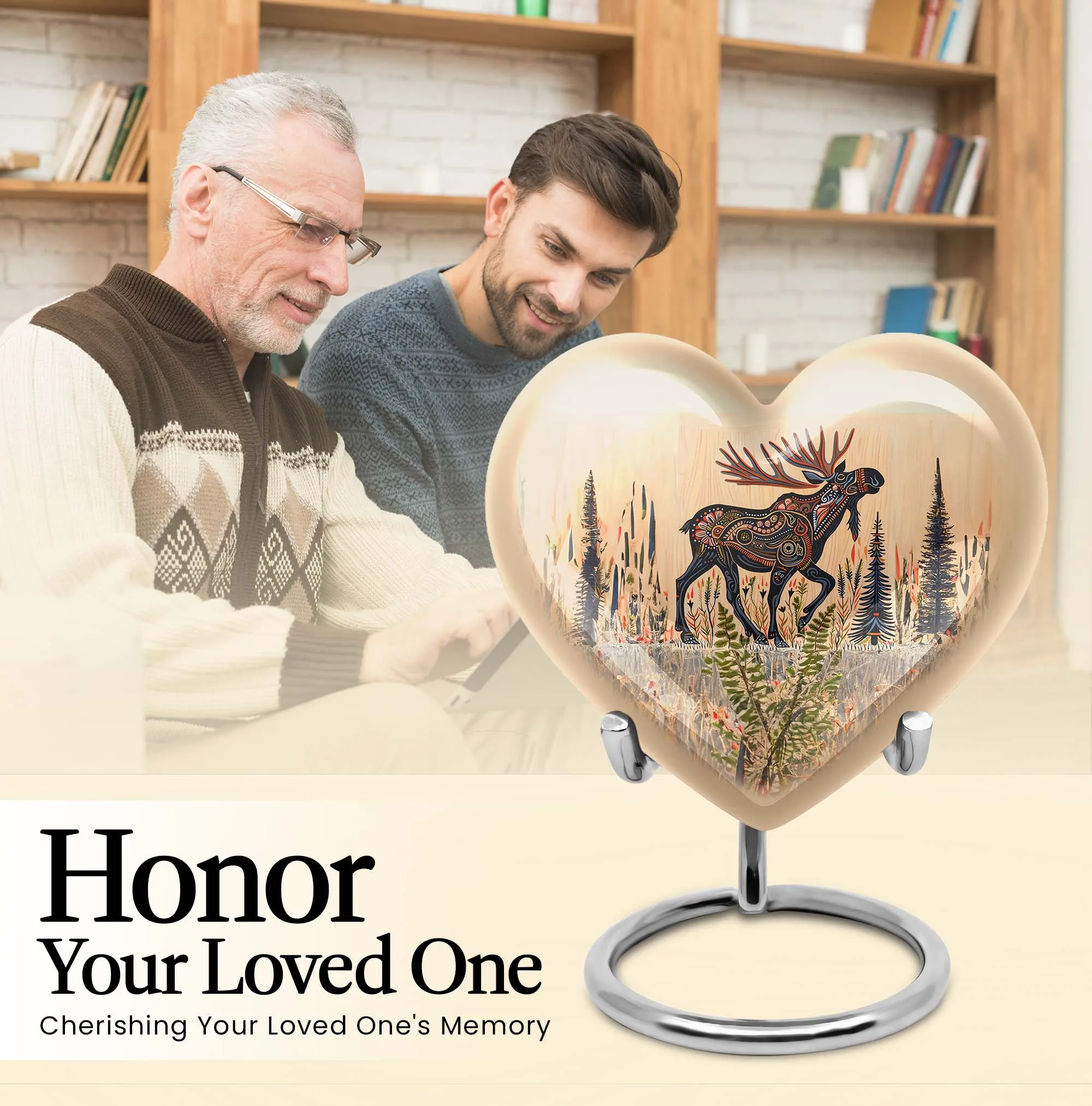 Everlasting Embrace - Memorial Moose Walking Urn for Human Ashes