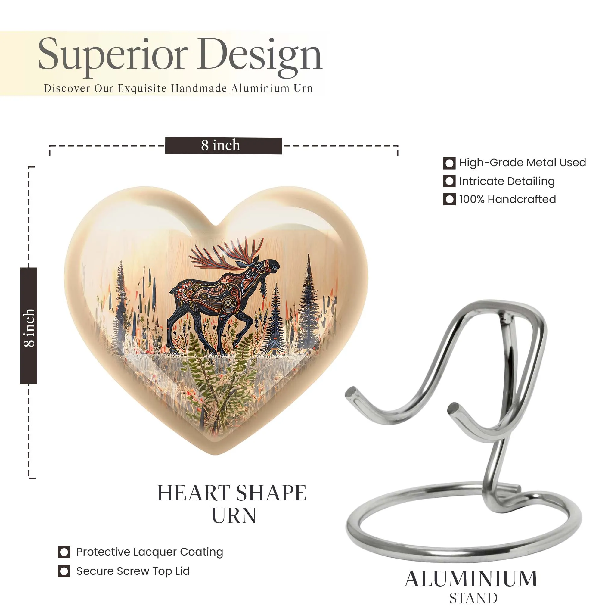 Everlasting Embrace - Memorial Moose Walking Urn for Human Ashes