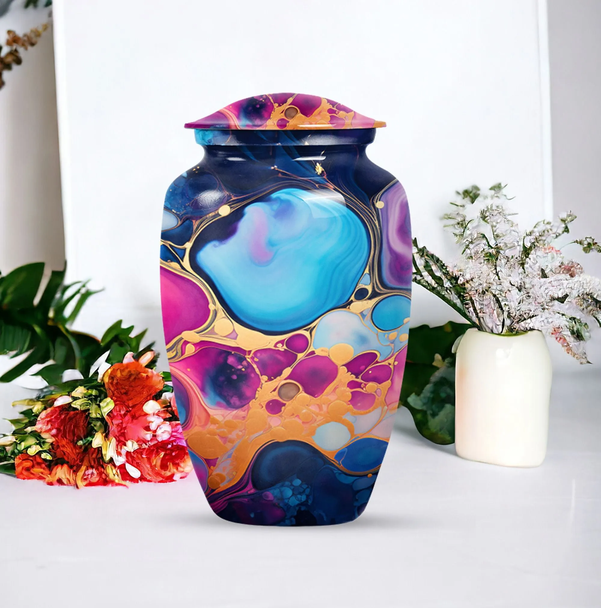 Everlasting Sanctuary Pastel Swirl Memorial Cremation Urn