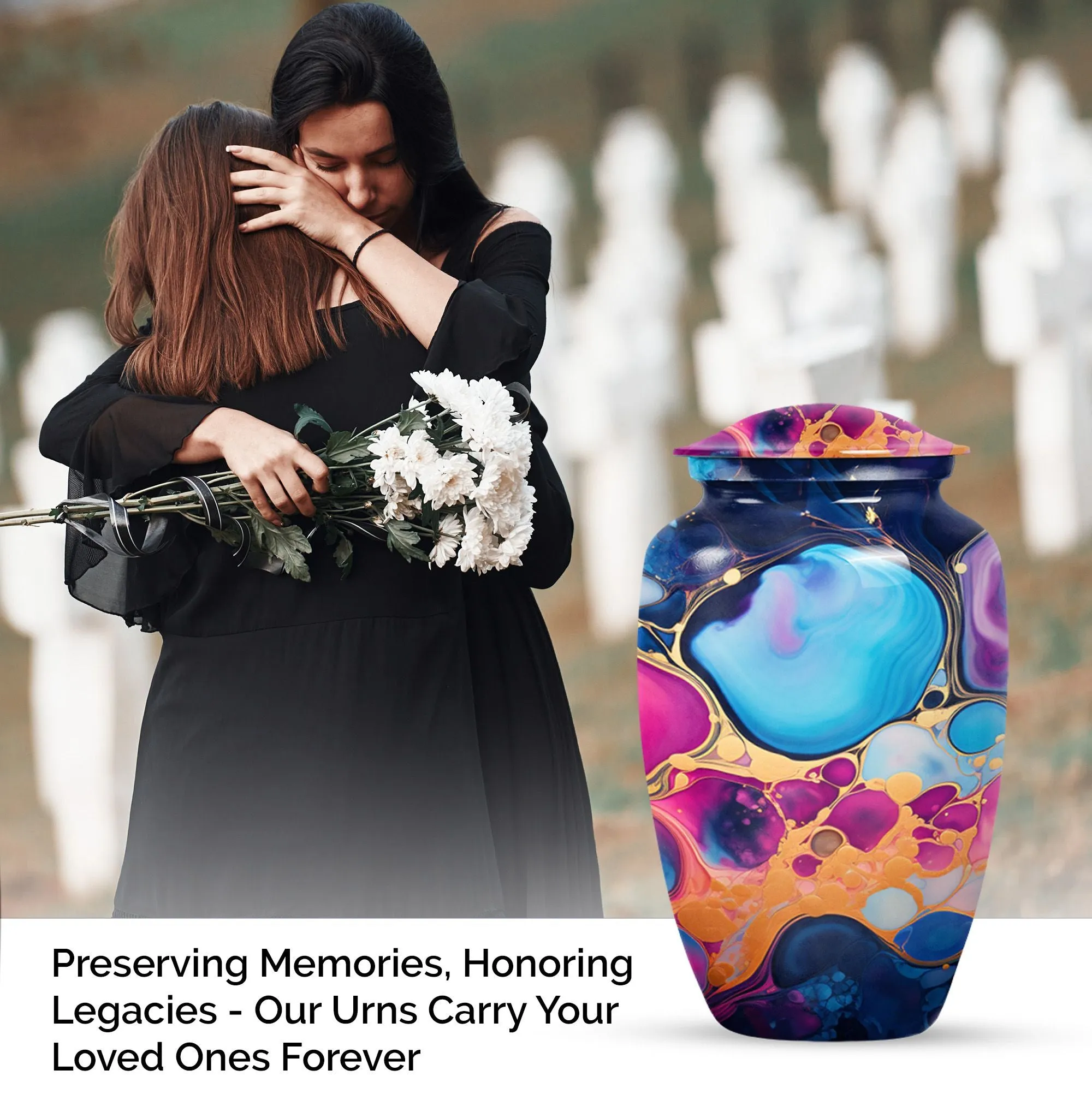 Everlasting Sanctuary Pastel Swirl Memorial Cremation Urn