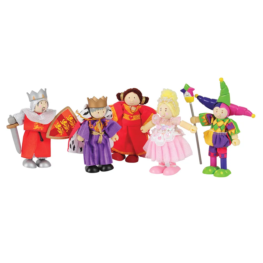 Fairytale Royal Character Set | 5-Piece Wooden, Bendable Figures
