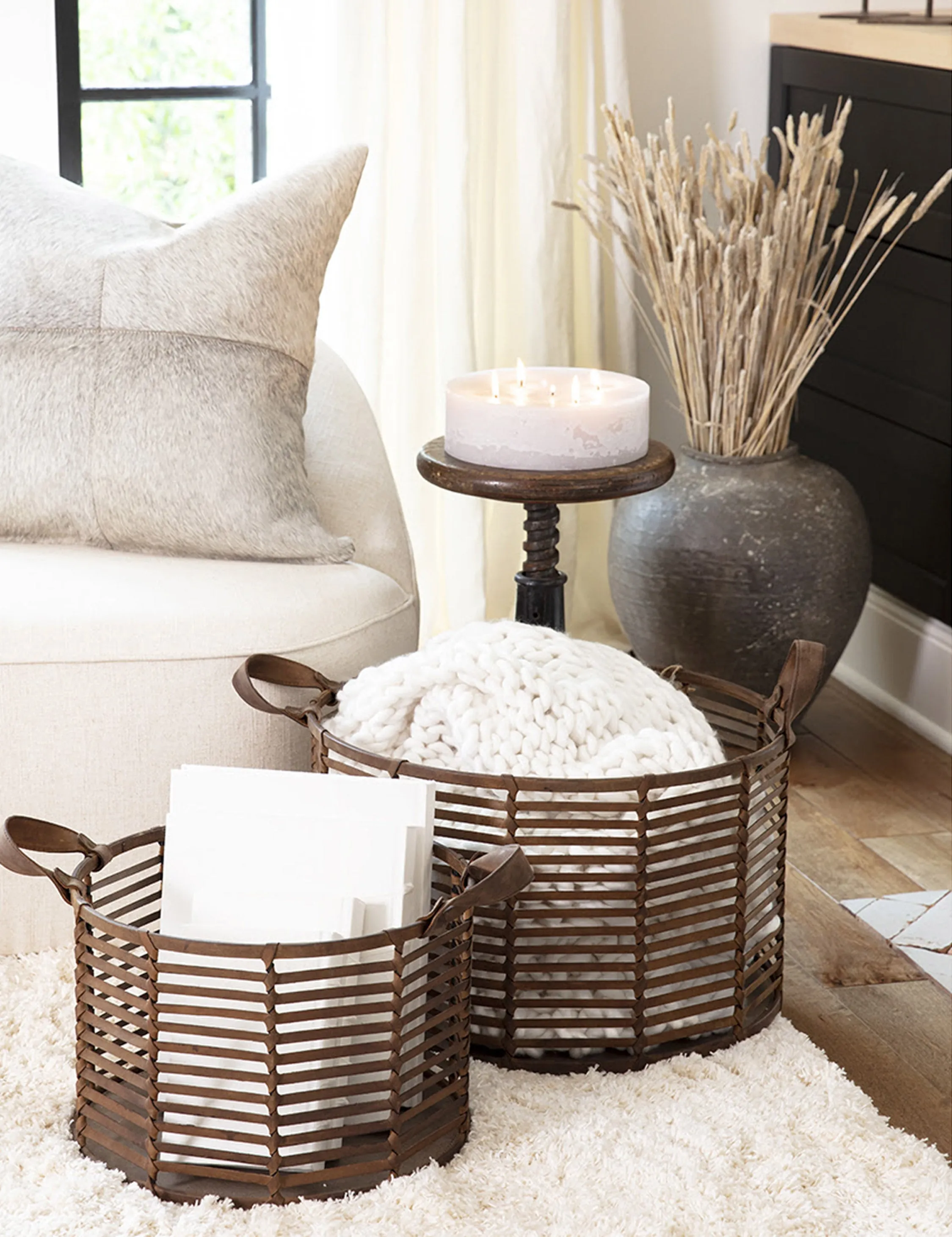 Finn Leather Basket by Regina Andrew