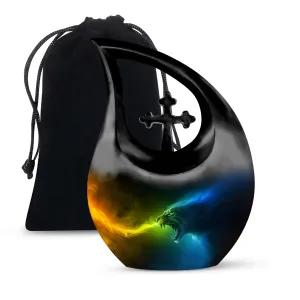 Fire Ice Personalized Memorial Cremation Urn For Ashes