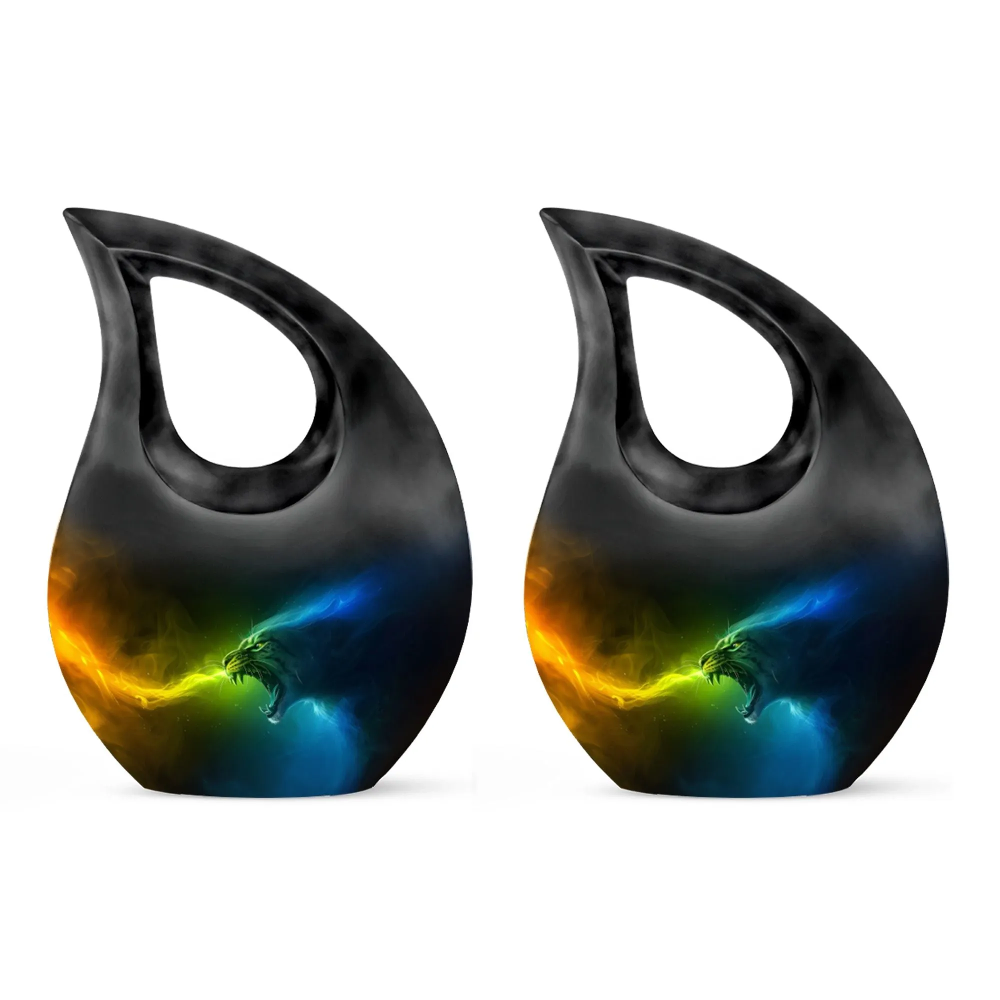 Fire Ice Personalized Memorial Cremation Urn For Ashes