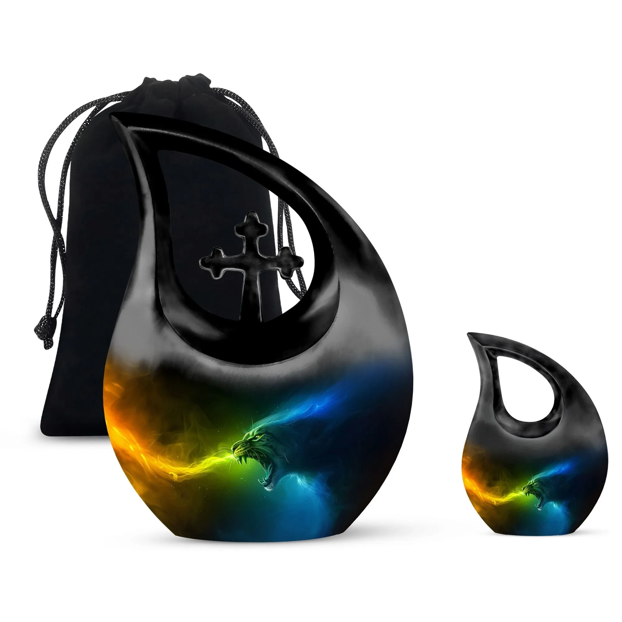 Fire Ice Personalized Memorial Cremation Urn For Ashes