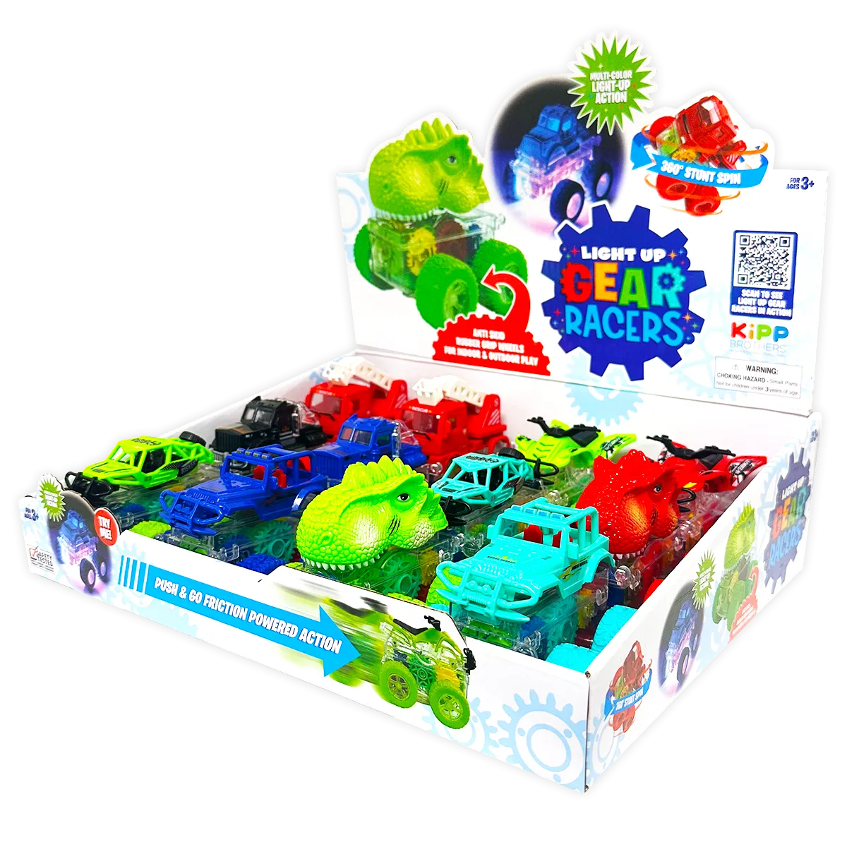 Friction Toy Car Light Up Assortment - 12 Pieces Per Retail Ready Display 24887
