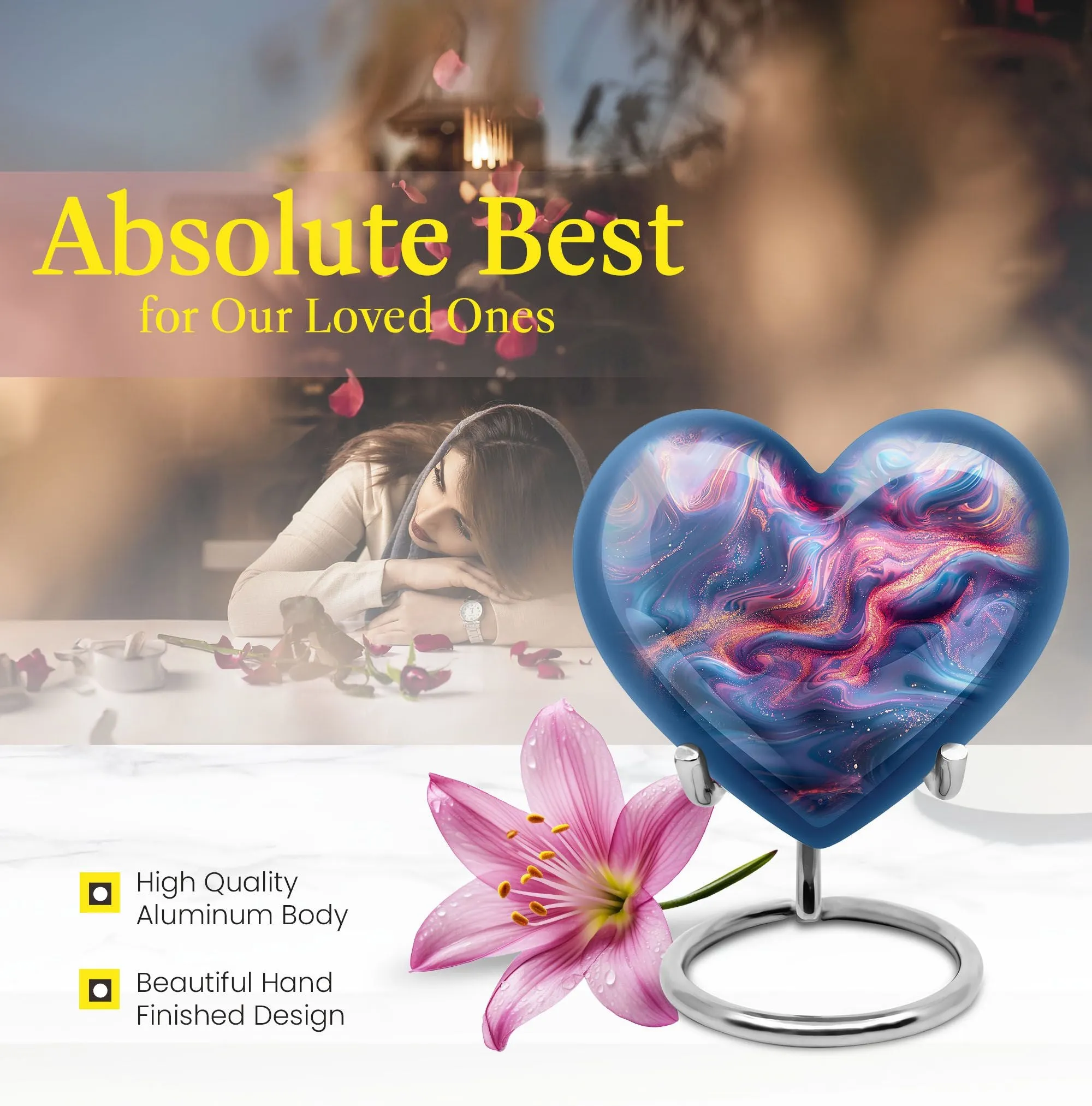 Funeral Abstract Urn, Cherished Memorial for Women