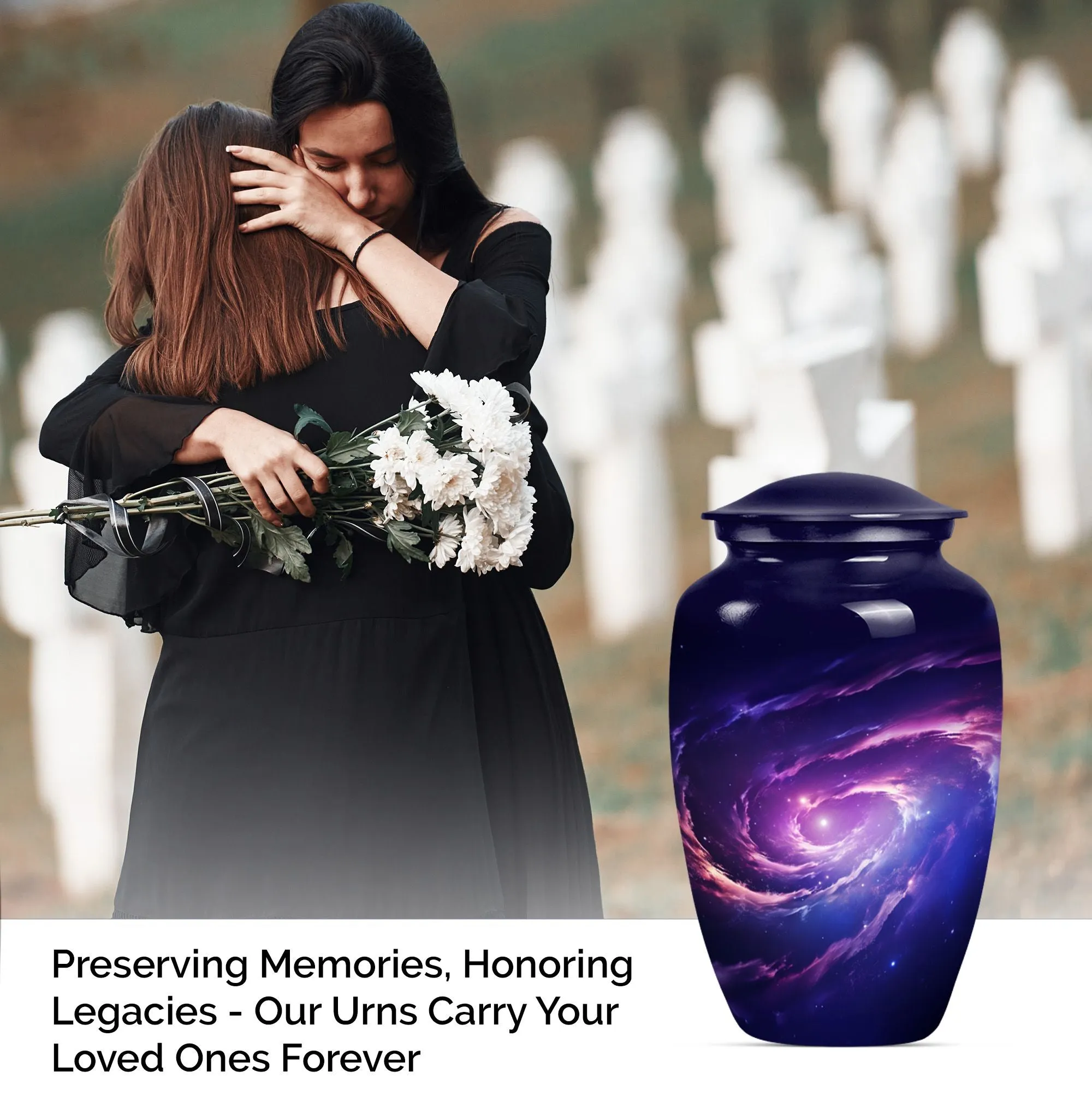 Galaaxy Urn Reminiscent Purple Meadow Tribute Urn For Ashes