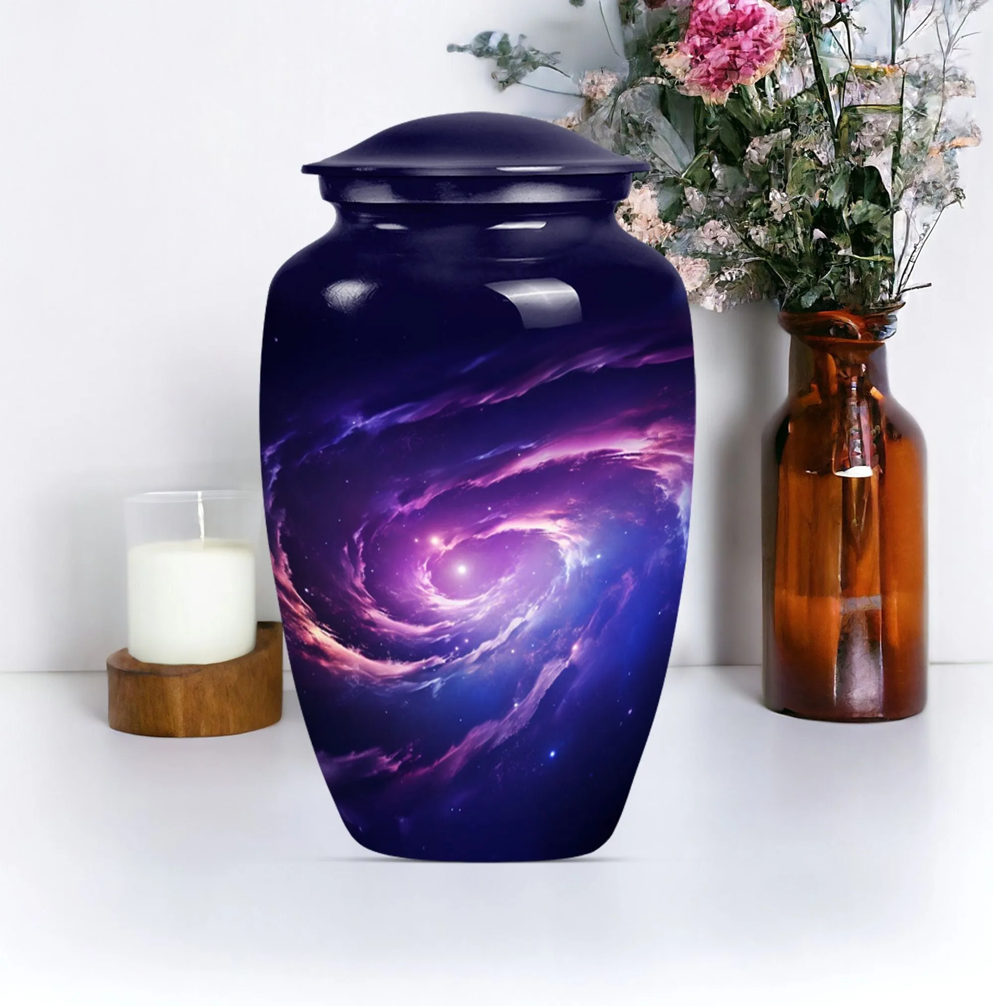Galaaxy Urn Reminiscent Purple Meadow Tribute Urn For Ashes
