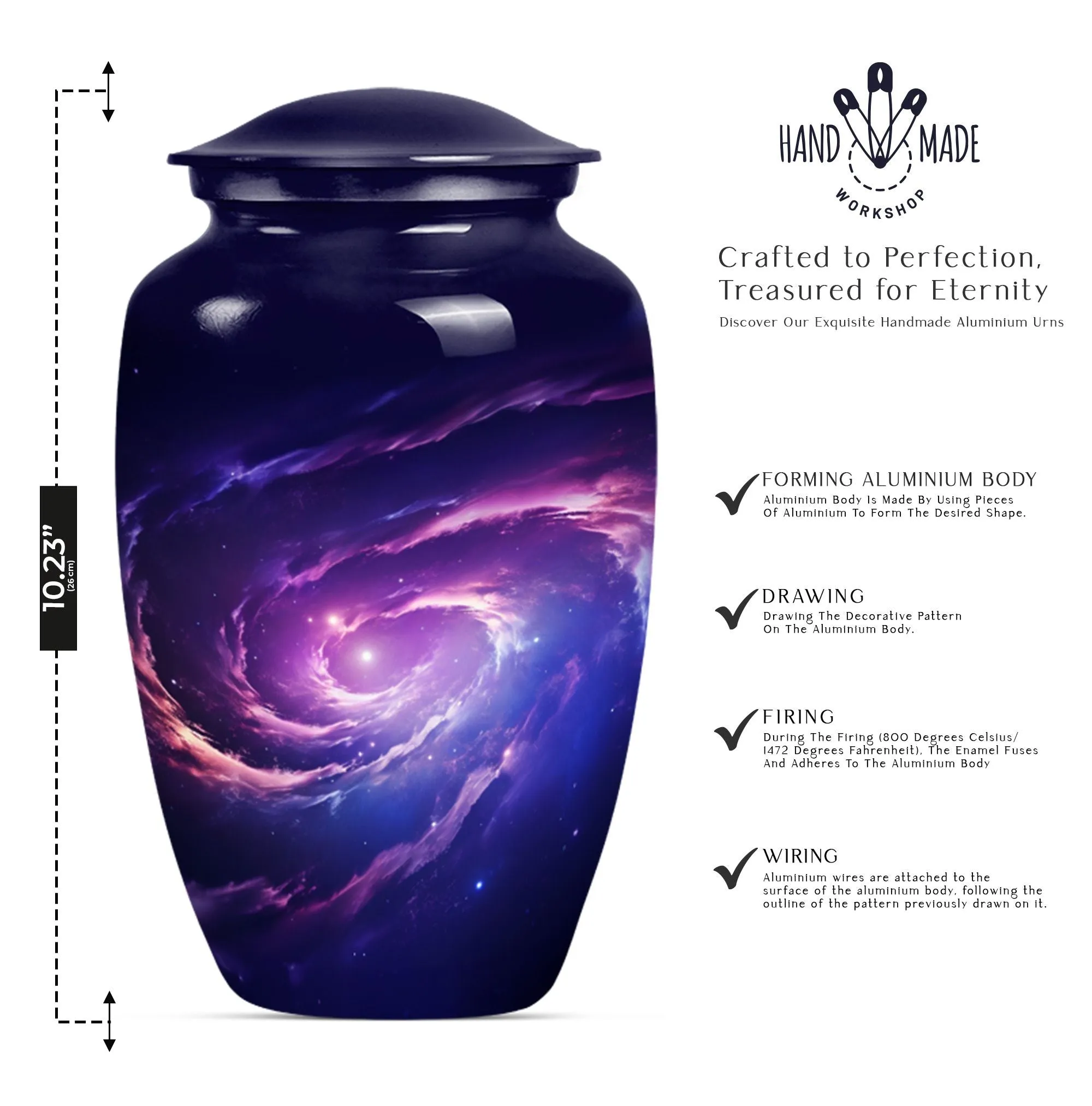 Galaaxy Urn Reminiscent Purple Meadow Tribute Urn For Ashes