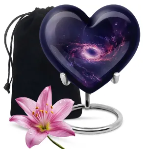 Galaxy Cremation Urn - Heart Design for Human Ashes