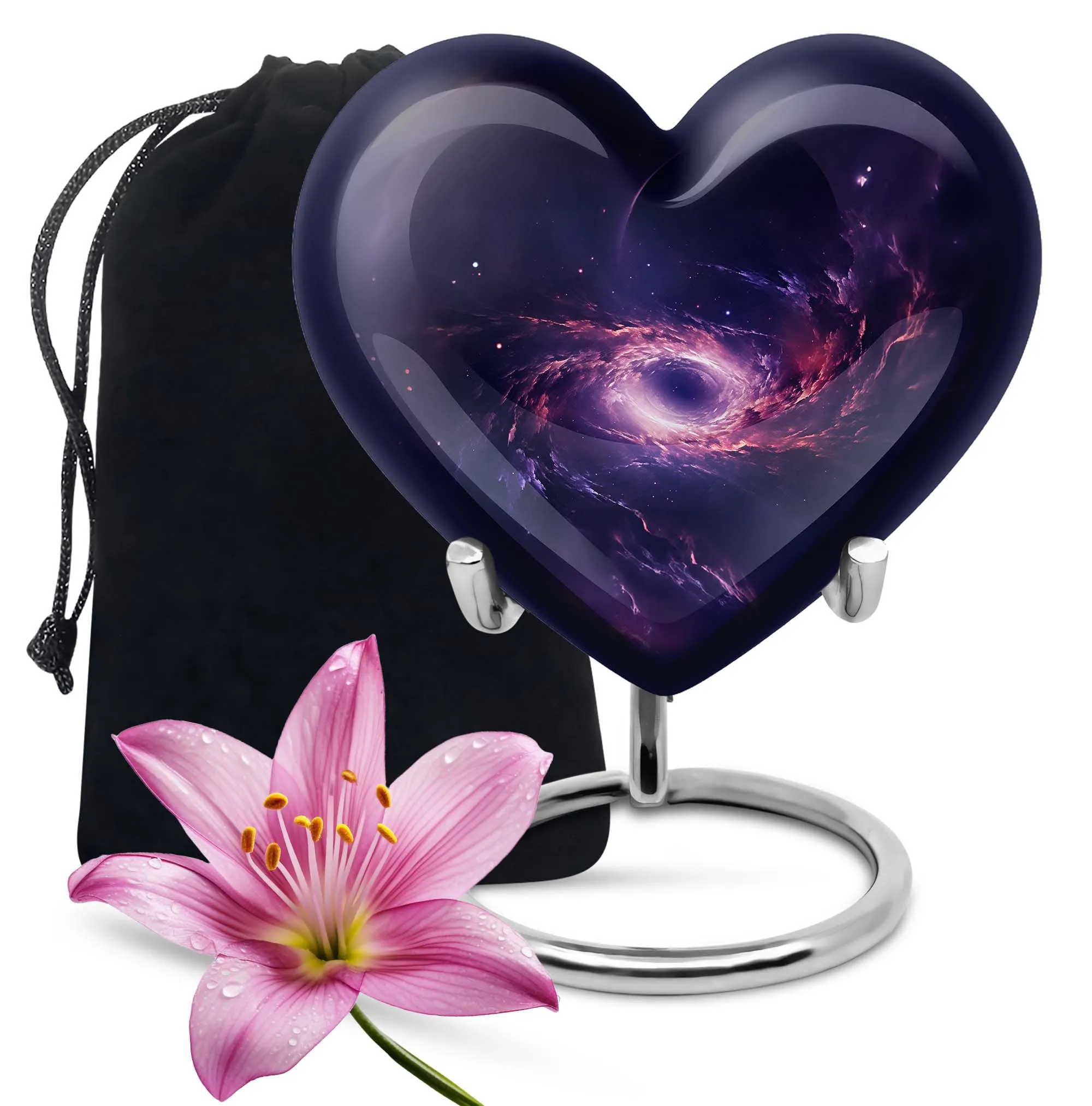 Galaxy Cremation Urn - Heart Design for Human Ashes