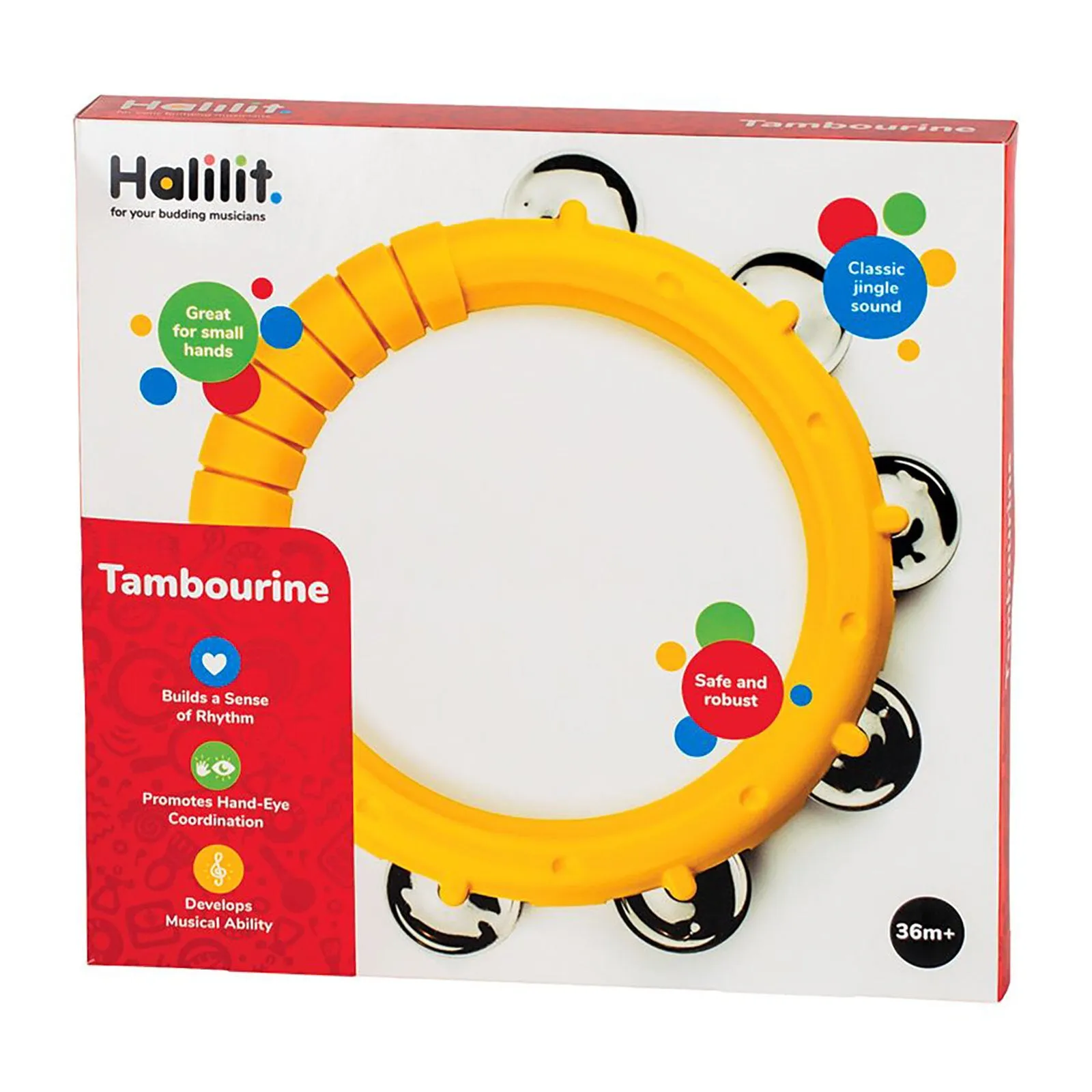 Halilit Easy Grip Tambourine Assorted