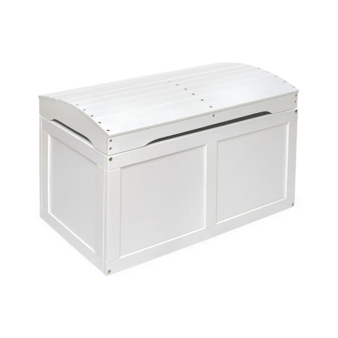 Hardwood Barrel Top Toy Chest - White