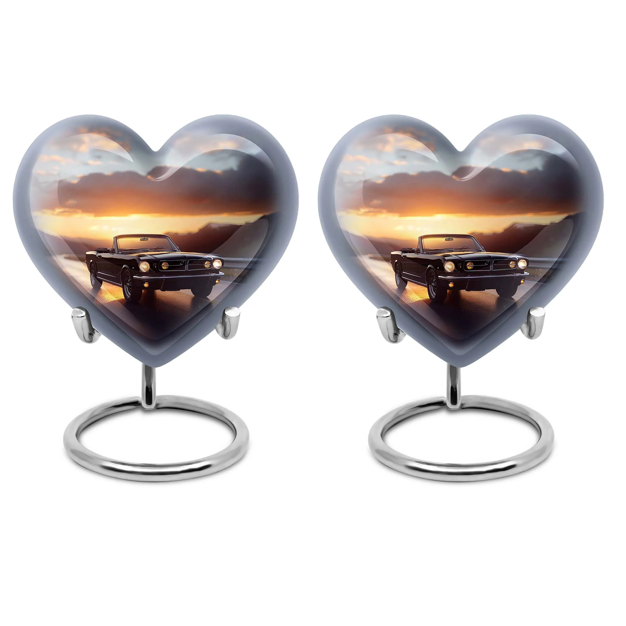 Heart Embrace Butterfly Car Urn: Medium-sized Memorial Cremation Urn for Adult Ashes