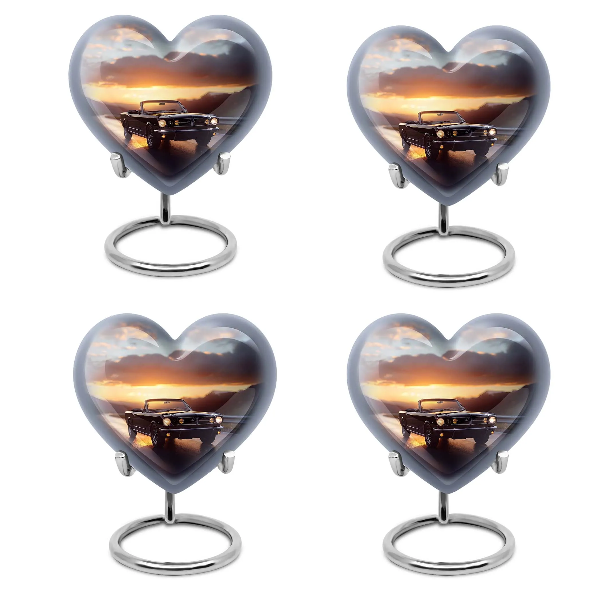 Heart Embrace Butterfly Car Urn: Medium-sized Memorial Cremation Urn for Adult Ashes