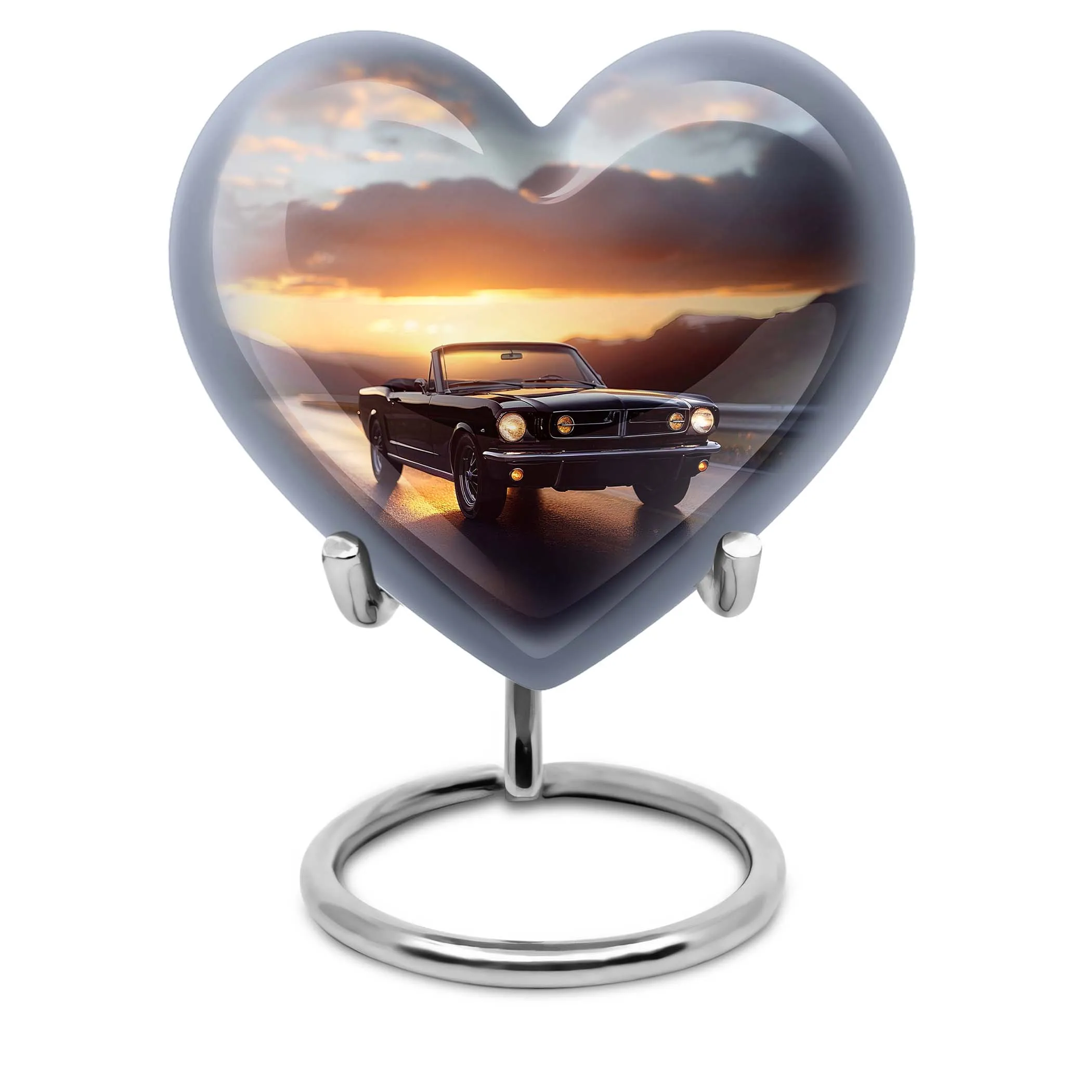 Heart Embrace Butterfly Car Urn: Medium-sized Memorial Cremation Urn for Adult Ashes