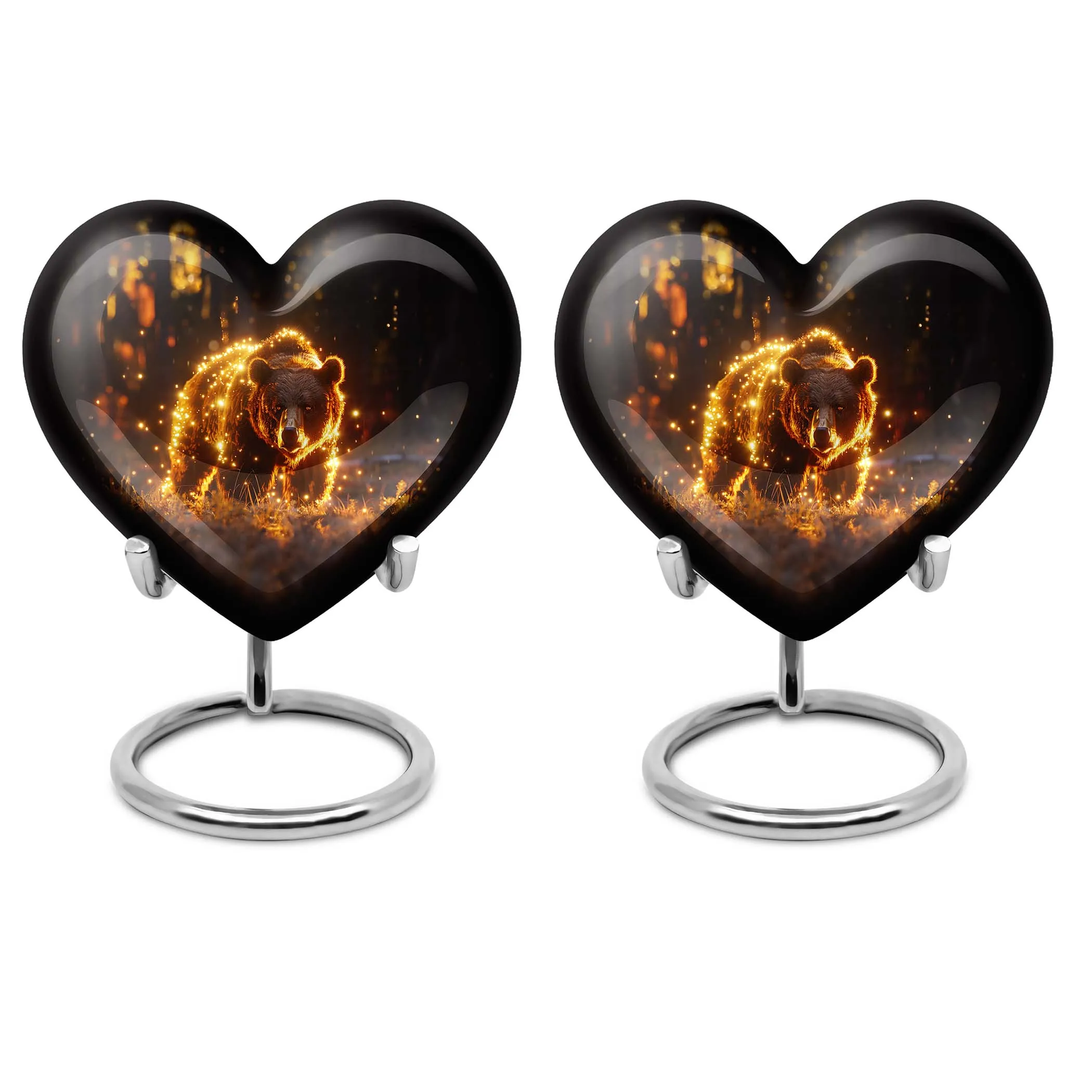 Heart Shape Bear Cremation Urn For Adult Human Ashes Remains