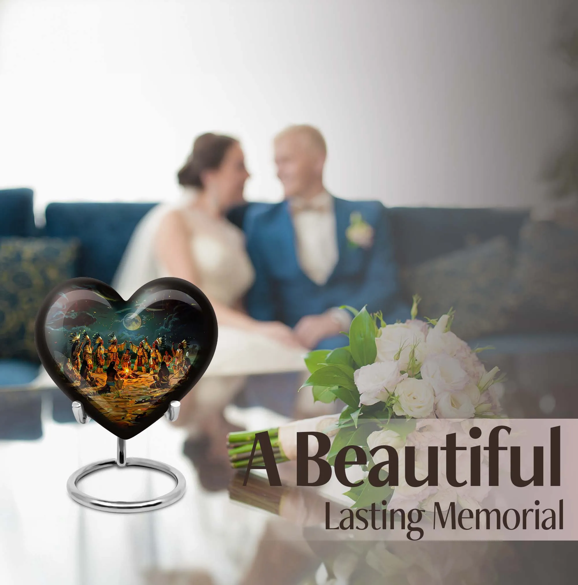 Heart TribeMan Memorial Cremation Urn - A Symbol of Perpetual Love