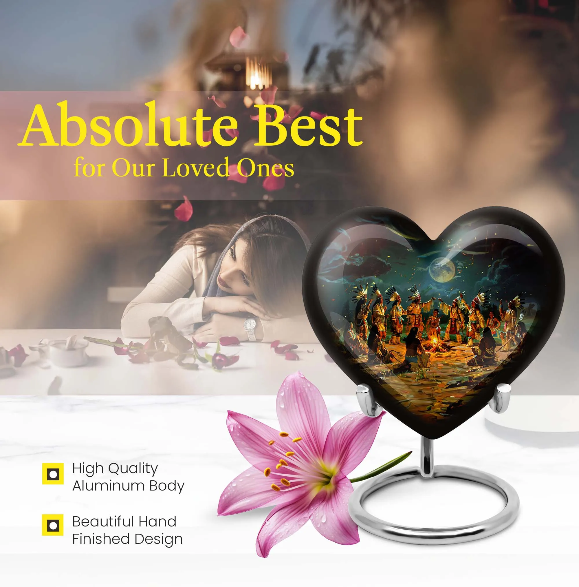 Heart TribeMan Memorial Cremation Urn - A Symbol of Perpetual Love