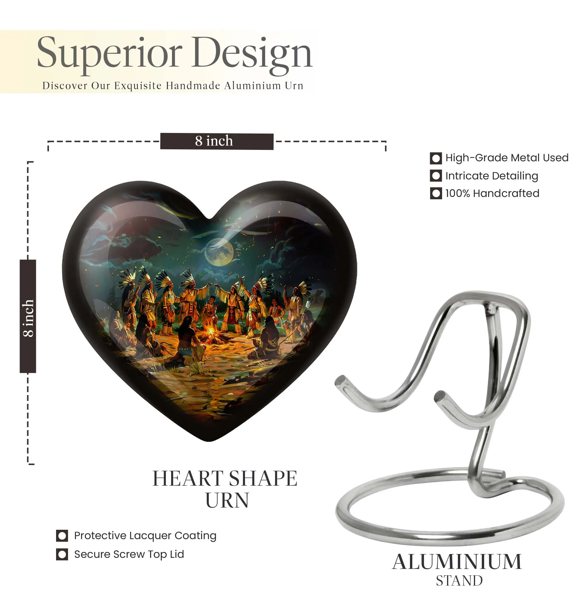 Heart TribeMan Memorial Cremation Urn - A Symbol of Perpetual Love
