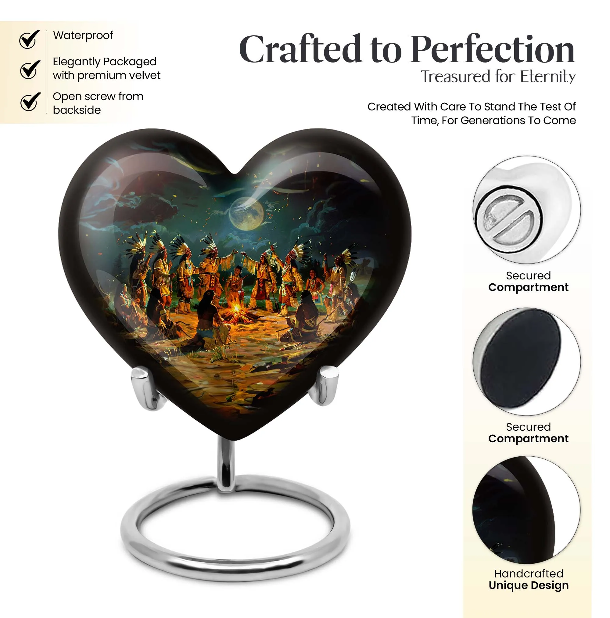 Heart TribeMan Memorial Cremation Urn - A Symbol of Perpetual Love