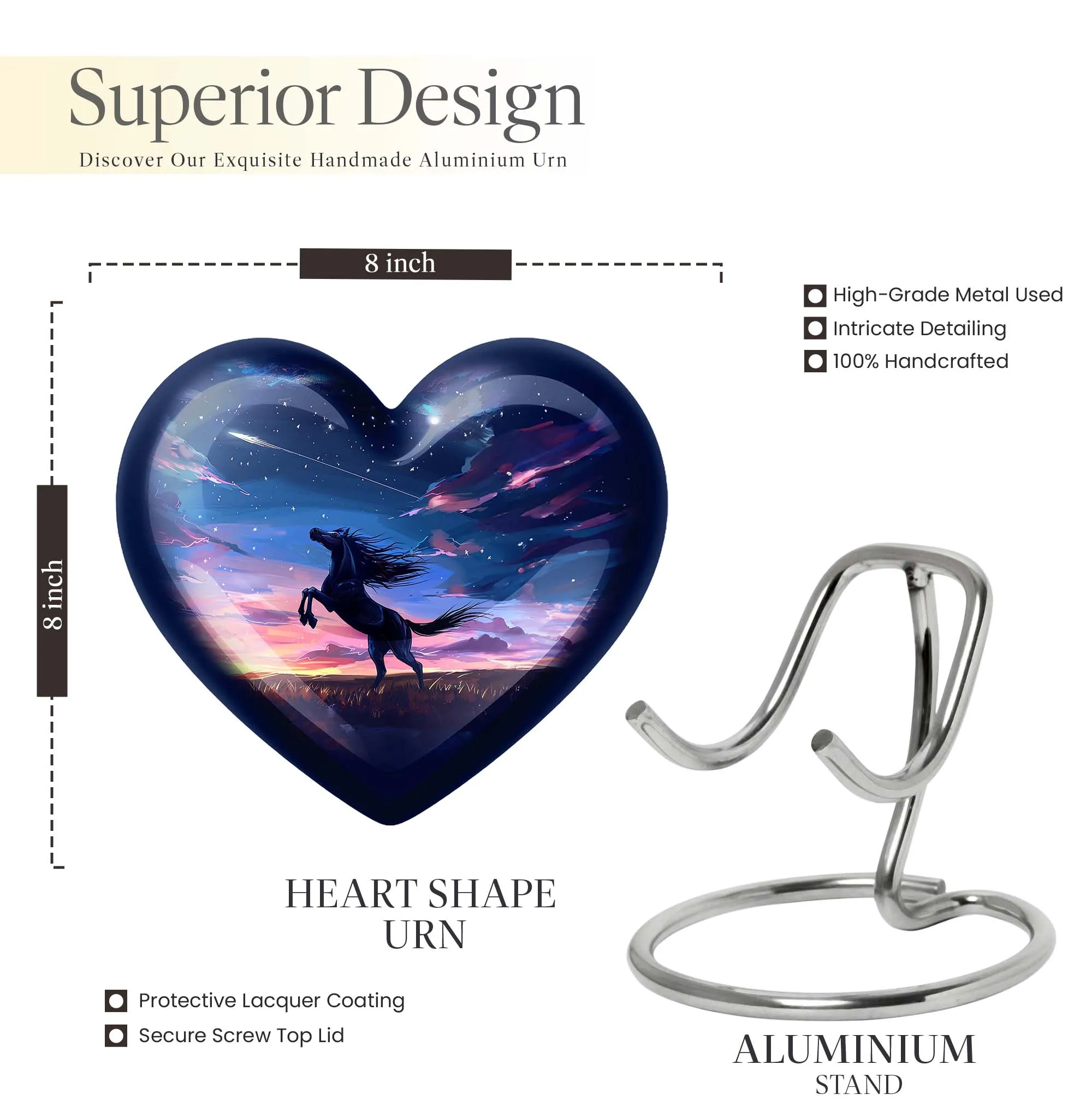 Heartfelt Tribute - Horse Urn - Memorial Keepsake for Eternal Peace