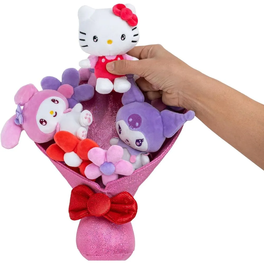 Hello Kitty HKT0224 Plush Valentines Bouquet - 12-Inch with 9 Plush Characters