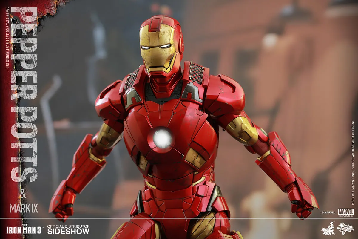 Hot Toys 1/6 Iron Man 3 Pepper Potts and Mark IX 9 Iron Man Sixth Scale Figure MMS311