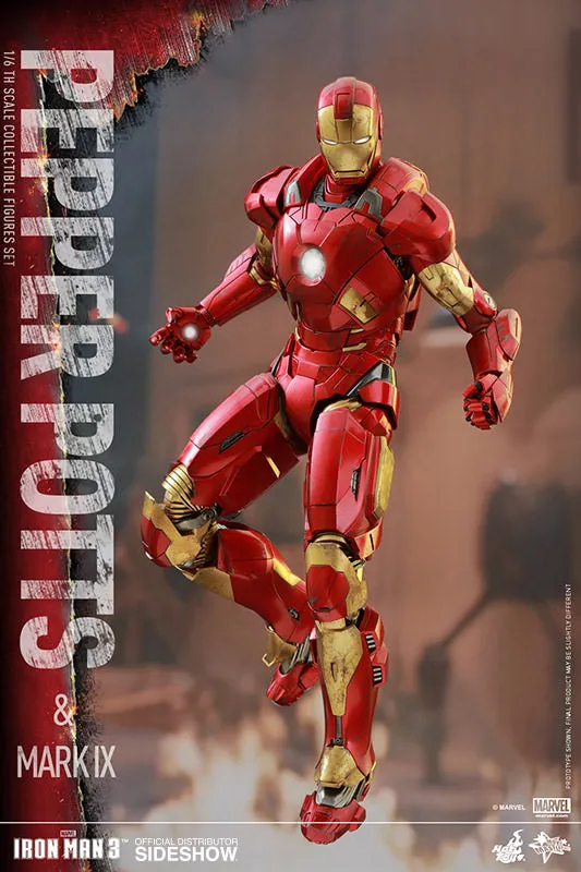 Hot Toys 1/6 Iron Man 3 Pepper Potts and Mark IX 9 Iron Man Sixth Scale Figure MMS311