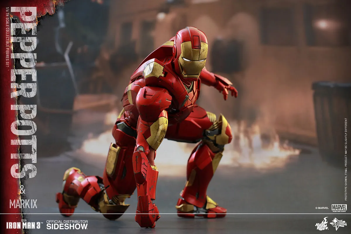 Hot Toys 1/6 Iron Man 3 Pepper Potts and Mark IX 9 Iron Man Sixth Scale Figure MMS311