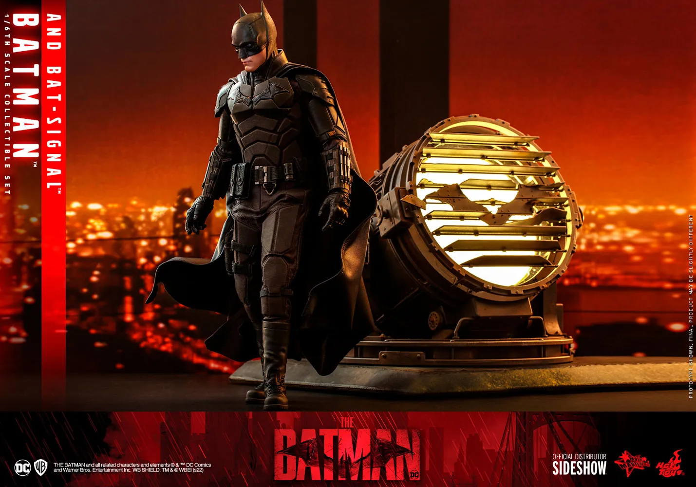 Hot Toys Movie Masterpiece 1/6 Scale Figure - The Batman - Batman & Bat Signal