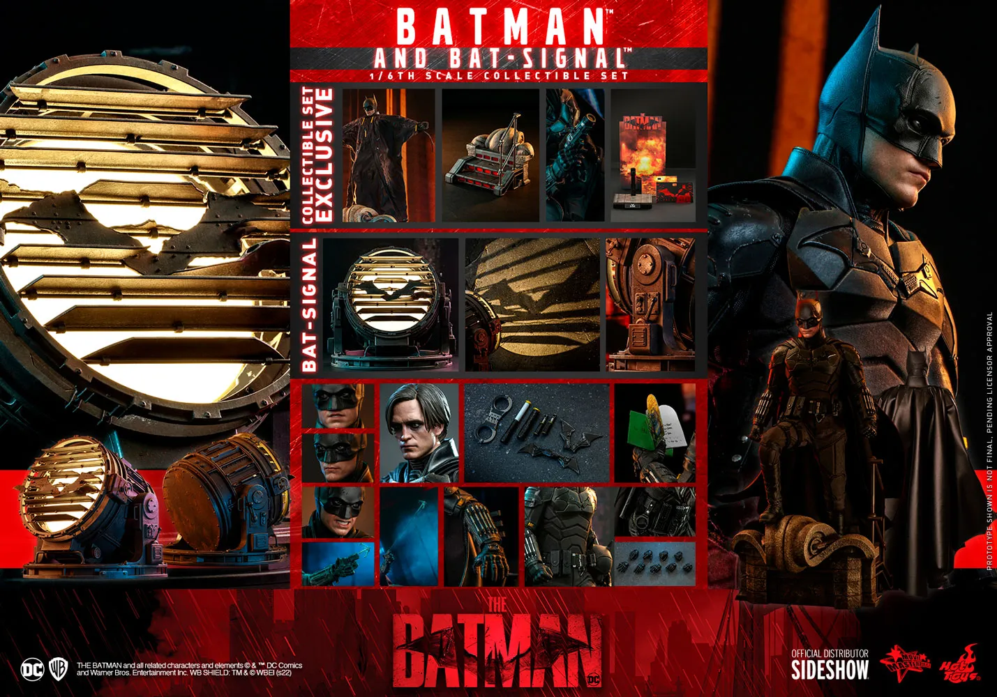 Hot Toys Movie Masterpiece 1/6 Scale Figure - The Batman - Batman & Bat Signal