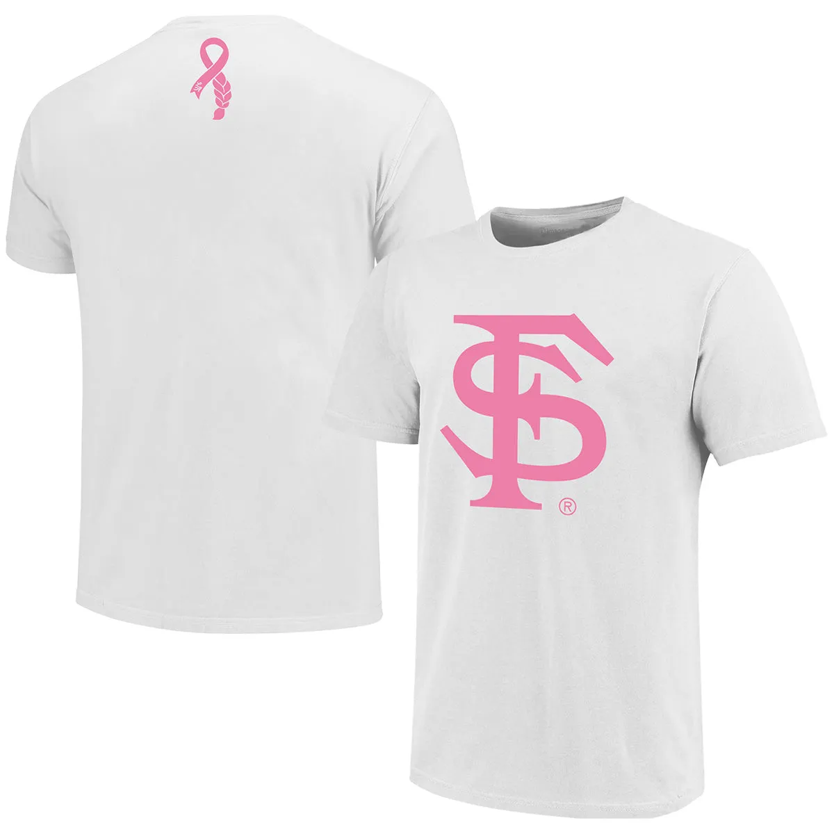 Image One Adult/Unisex Interlocking FS/Lonni Breast Cancer Hair Braid Short Sleeve T-Shirt - White