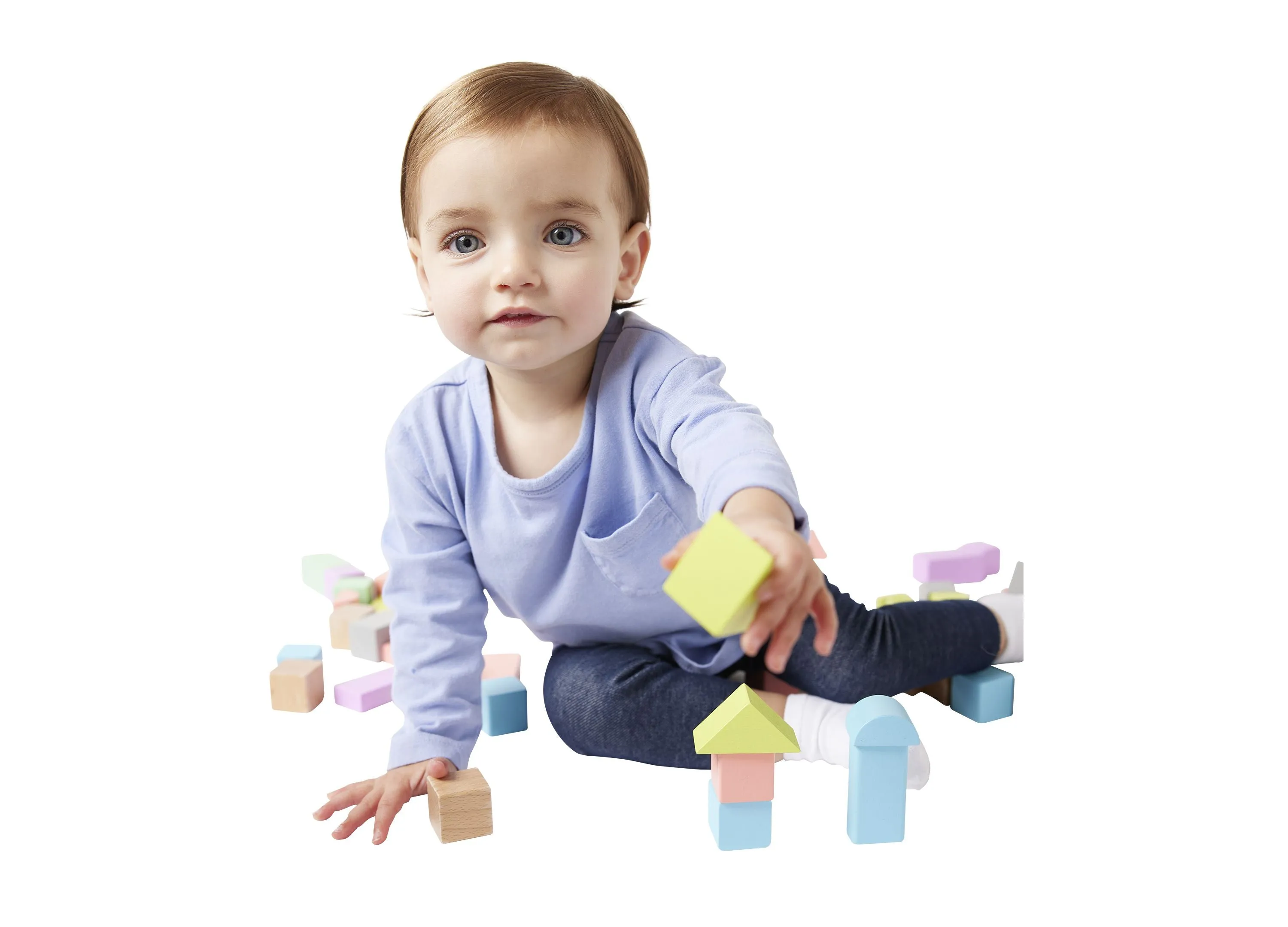 Imaginarium 100-Piece Wooden Block Set - Colorful Building Blocks for Creative Play