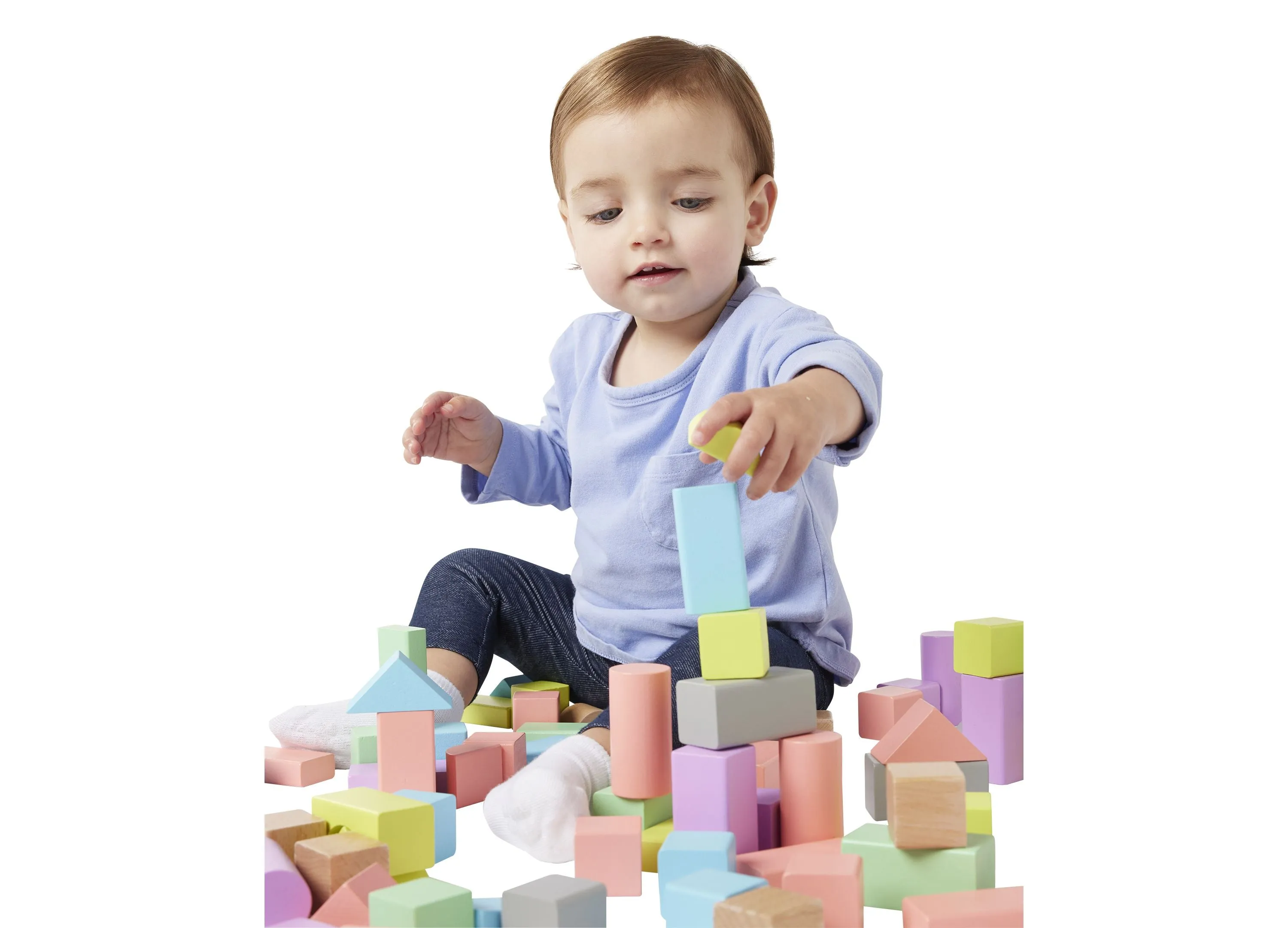 Imaginarium 100-Piece Wooden Block Set - Colorful Building Blocks for Creative Play