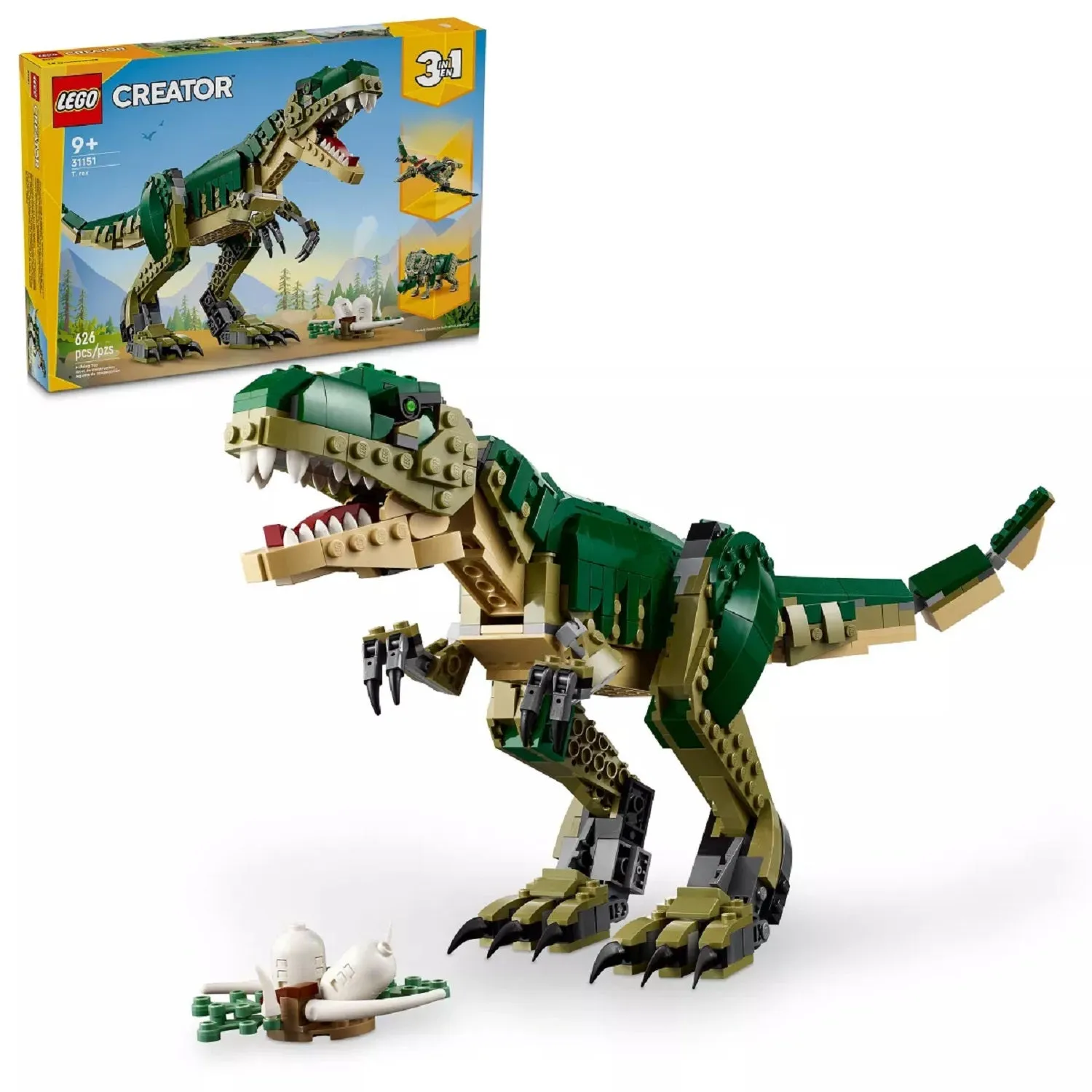 LEGO 31151 Creator 3in1 T. rex Dinosaur Toy for Kids, Animal Toy